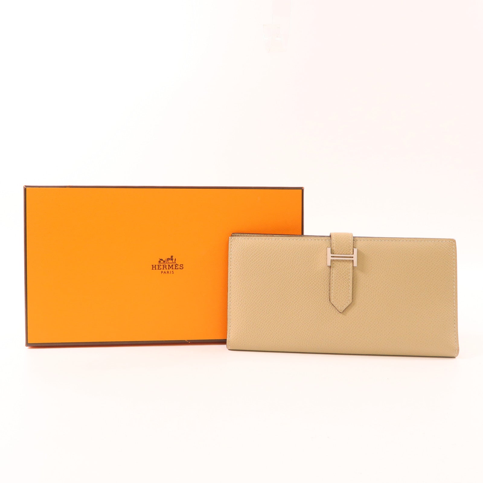 HERMES Epsom皮革Bearn Wallet銀扣長錢包Trench