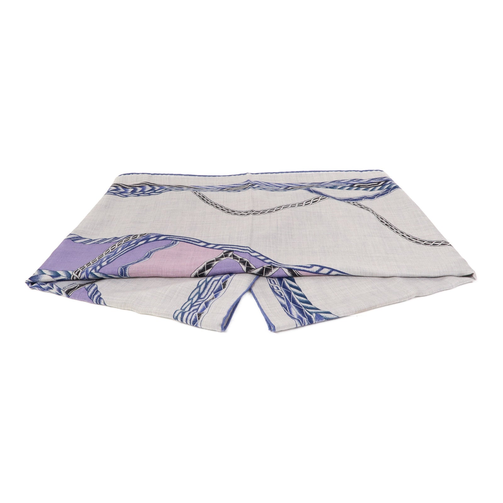 HERMES 羊絨/絲質Scarf圍巾紫色/灰色/藍色