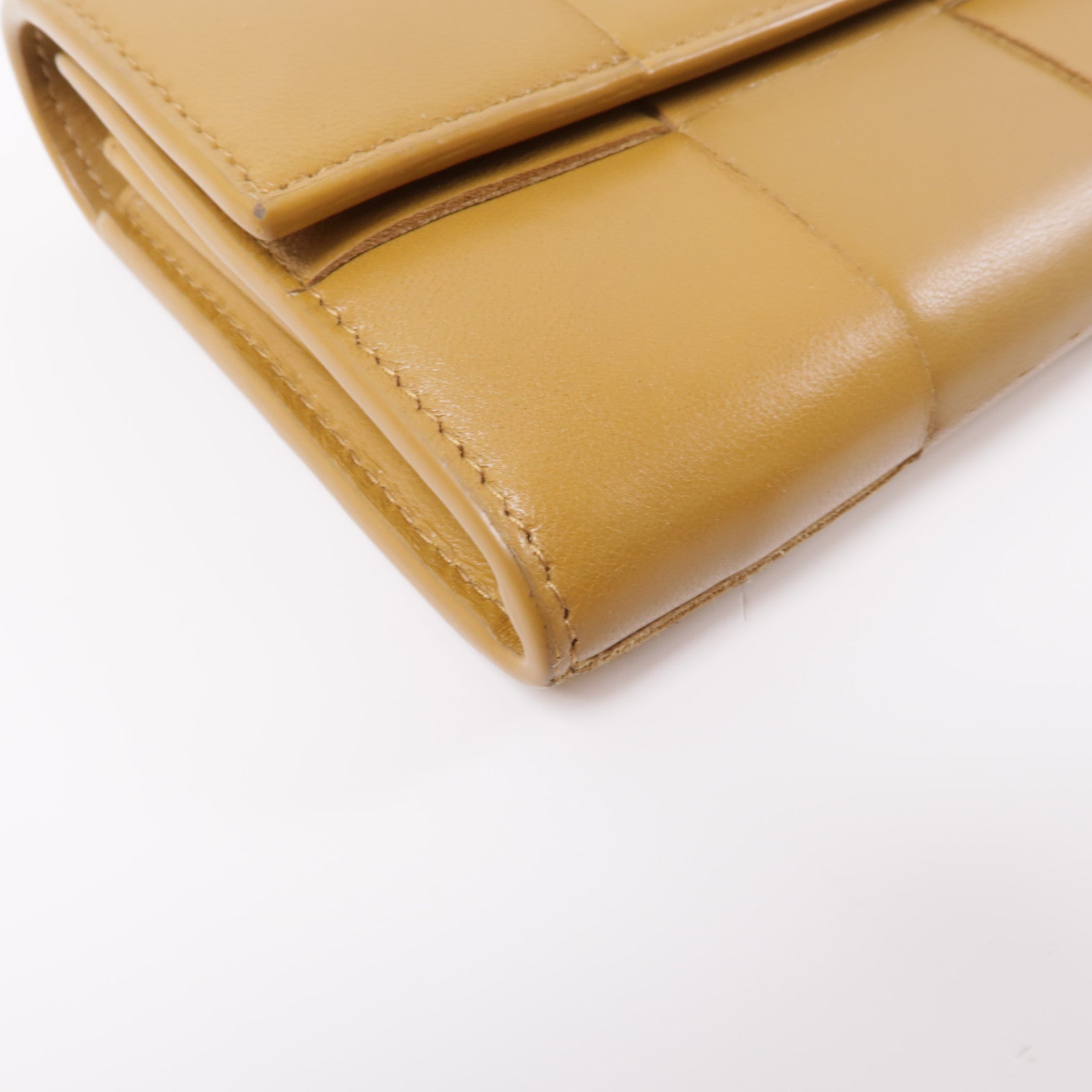 BOTTEGA VENETA 皮革Long Wallet金扣長錢包棕色