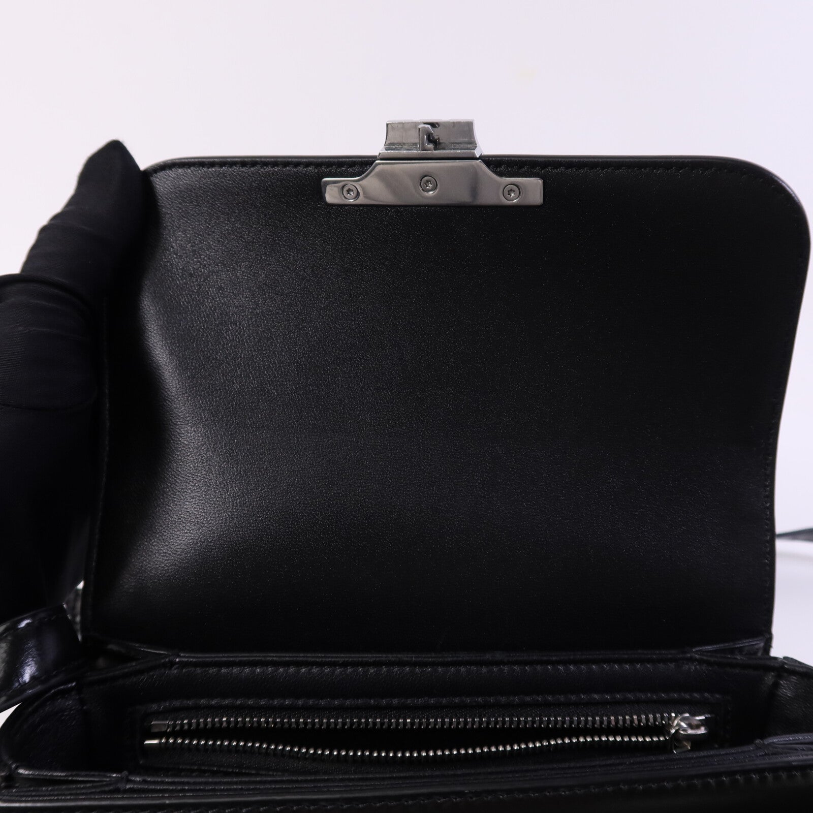 CELINE 牛皮皮革Teen Troimphe銀扣肩背袋