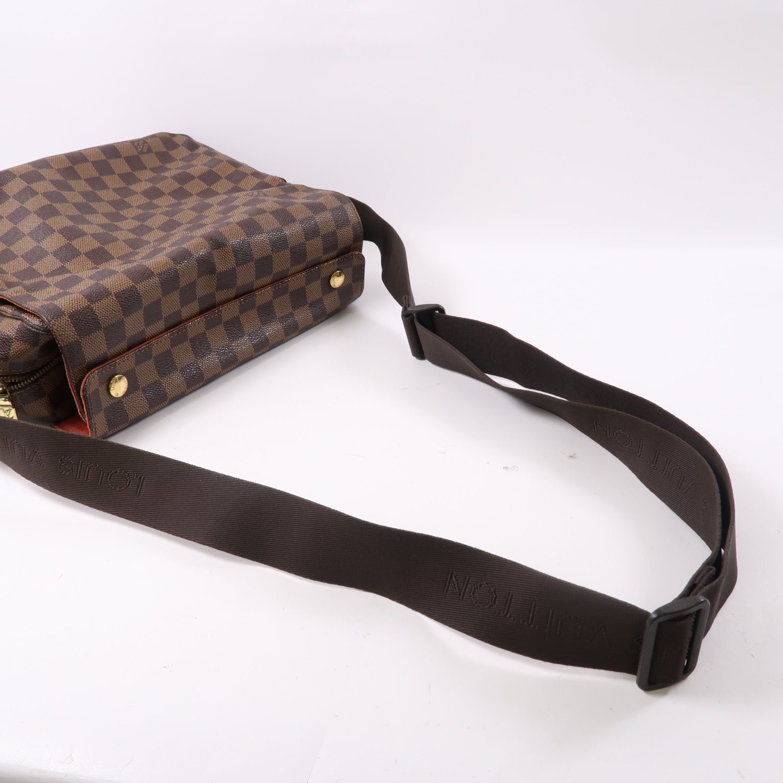 LOUIS VUITTON 【激減優惠】Damier Naviglio金扣肩背袋啡色