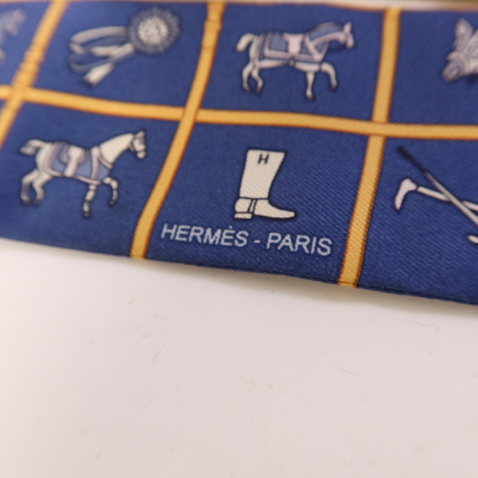 HERMES 絲質Twilly絲巾Blue