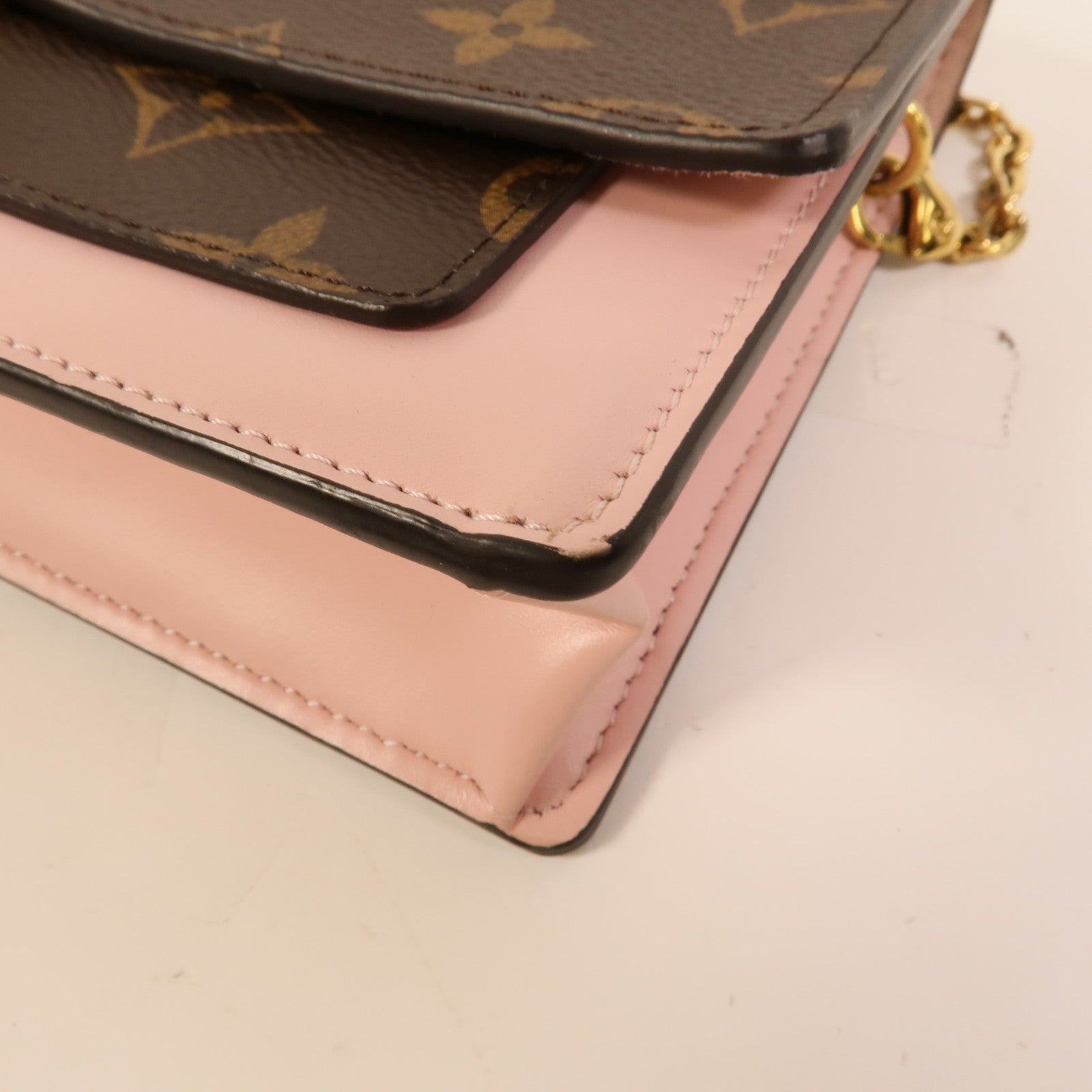 LOUIS VUITTON Monogram Flore Chain Wallet金扣鏈帶肩背袋