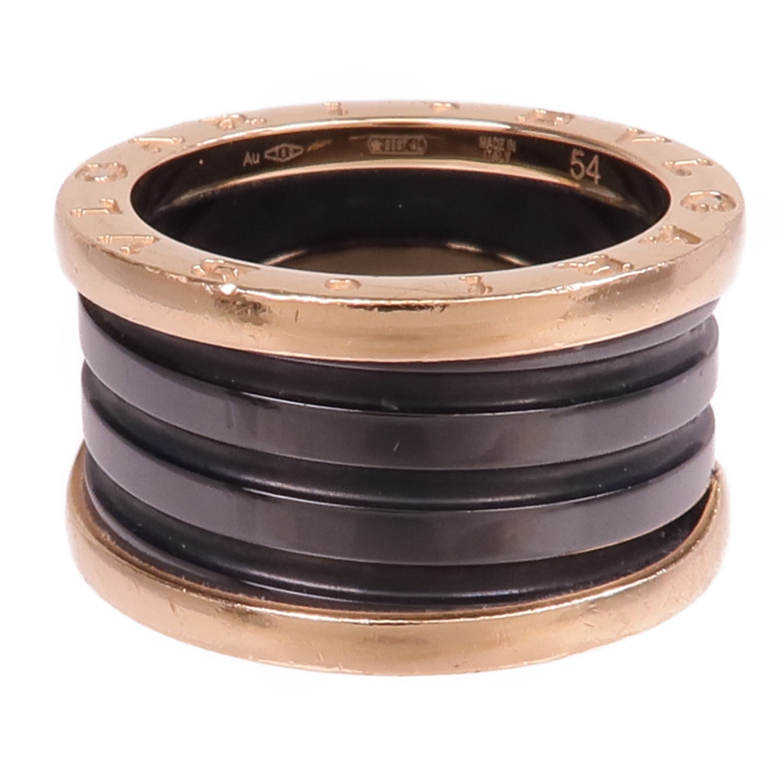 BVLGARI 18K玫瑰金/陶瓷B.zero1 Ring戒指Bvlgari#54/US#6.5