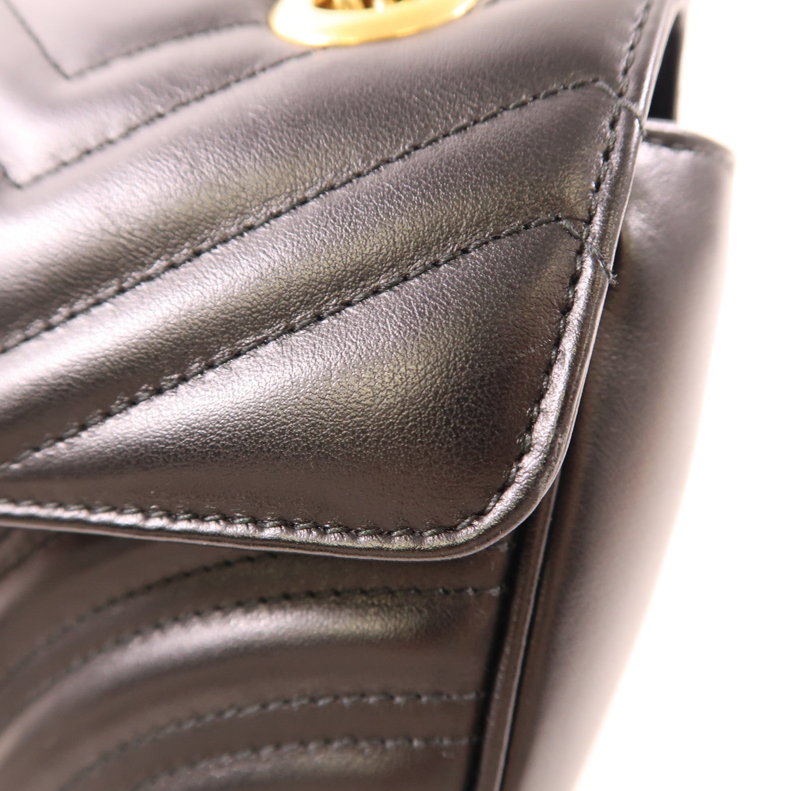 GUCCI 牛皮皮革GG Marmont Small Shoulder Bag金扣鏈帶肩背袋