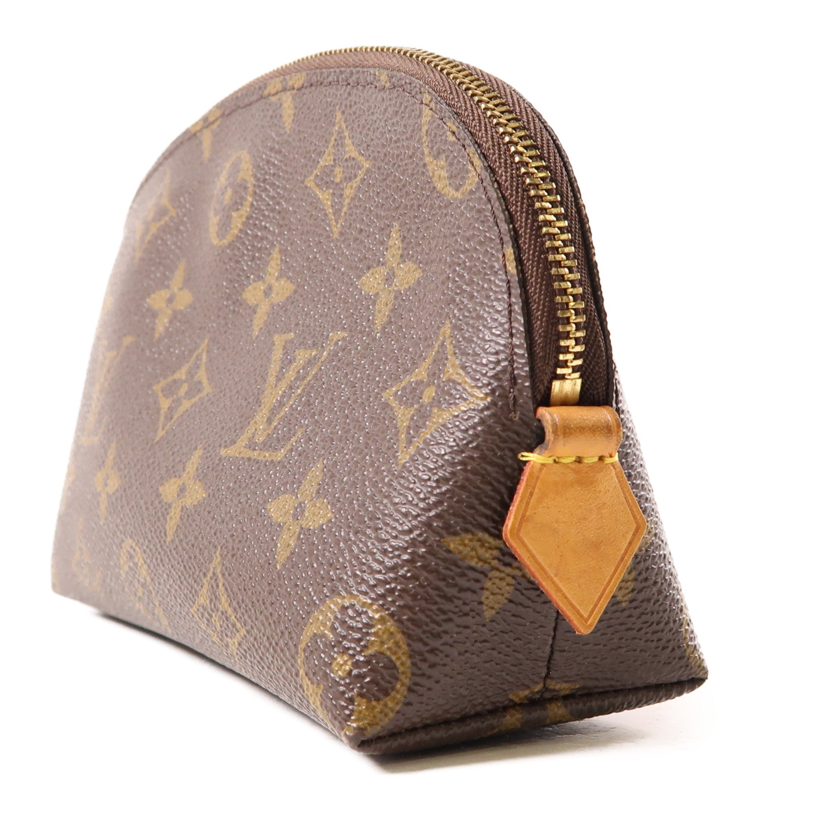 LOUIS VUITTON Monogram Cosmetic Pouch金扣手拿包棕色
