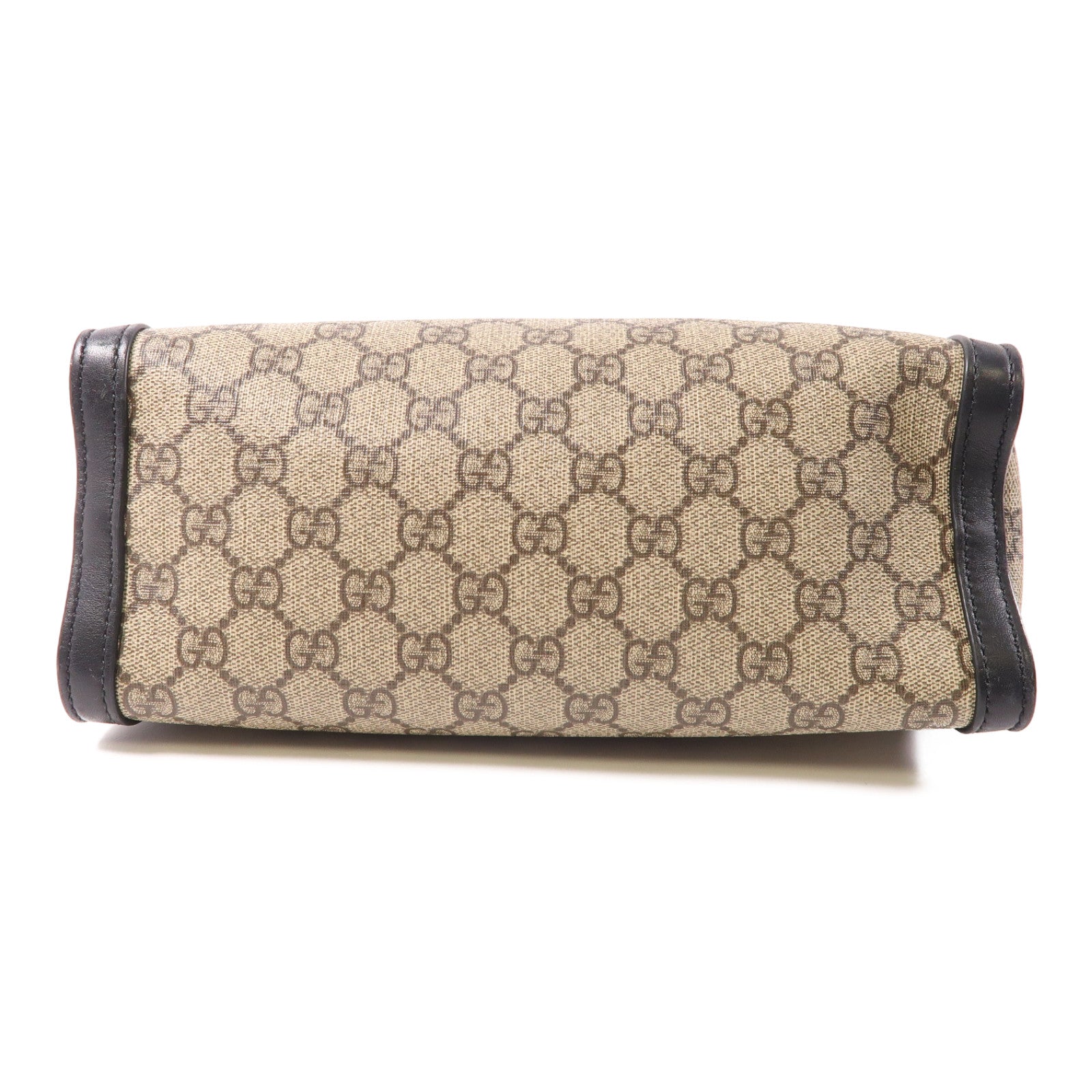 GUCCI 塗層帆布Padlock金扣肩背袋啡色/黑色