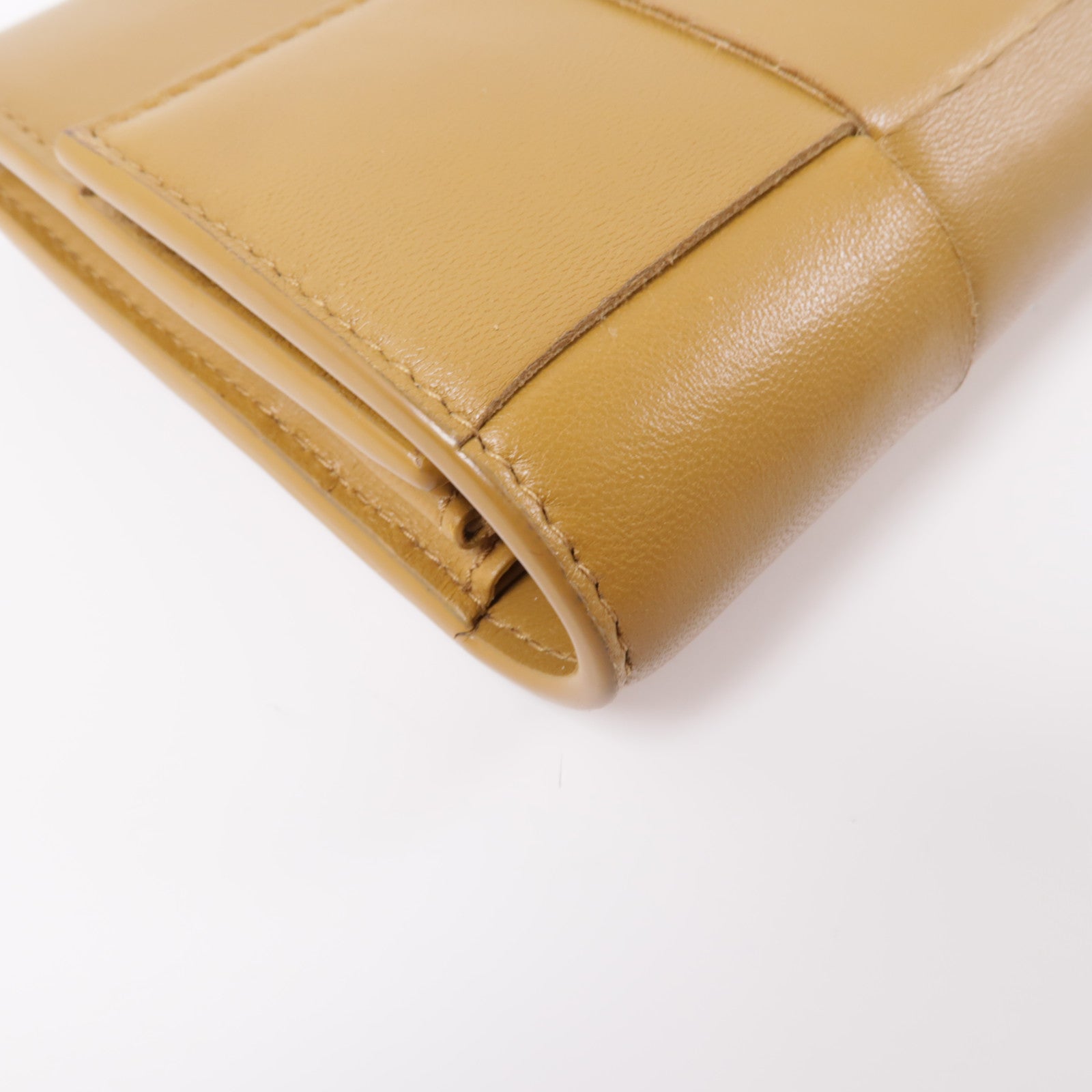 BOTTEGA VENETA 皮革Long Wallet金扣長錢包棕色