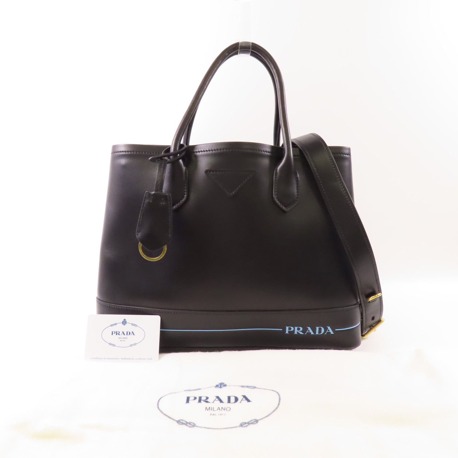 PRADA 牛皮皮革2 Way Bag金扣手挽肩背兩用袋