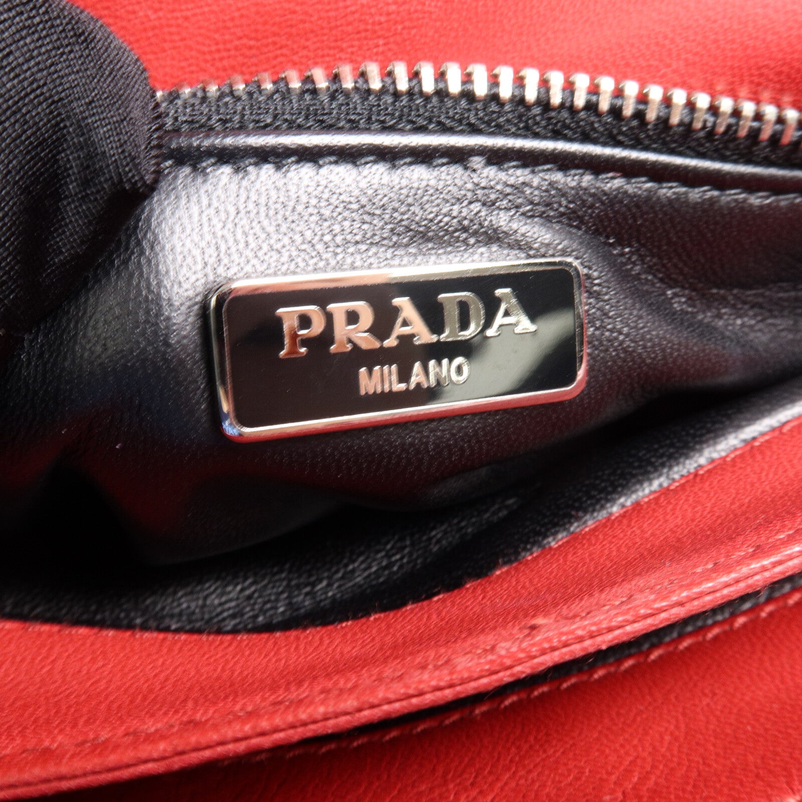 PRADA 羊皮皮革Chain Shoulder鏈帶手挽袋