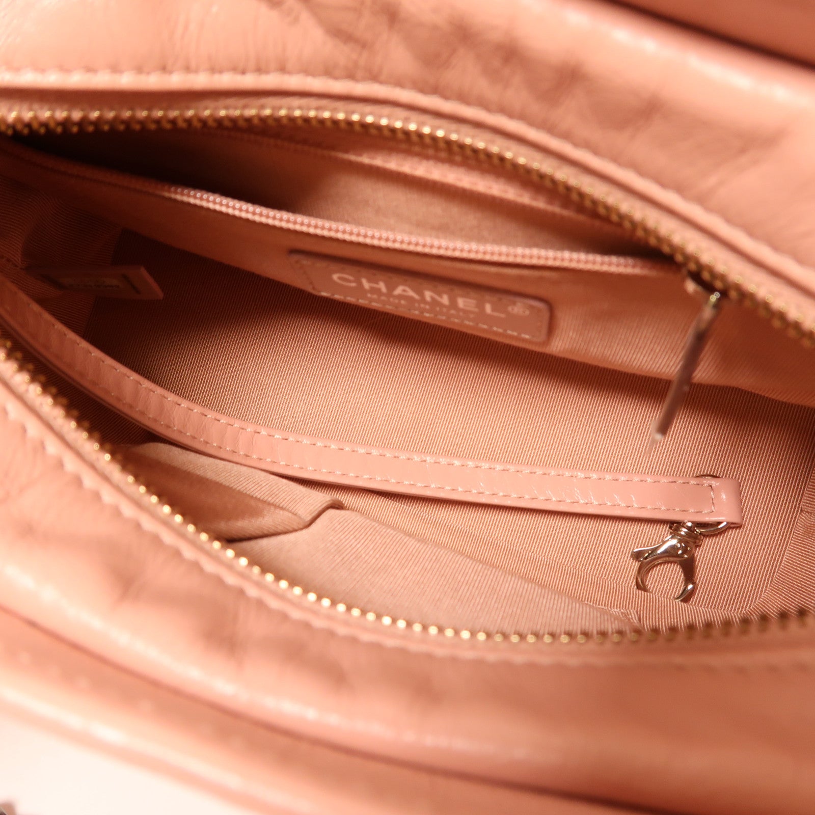 CHANEL CC Gabrielle Small Chain Shoulder Bag Handbag Calfskin Leather Pink