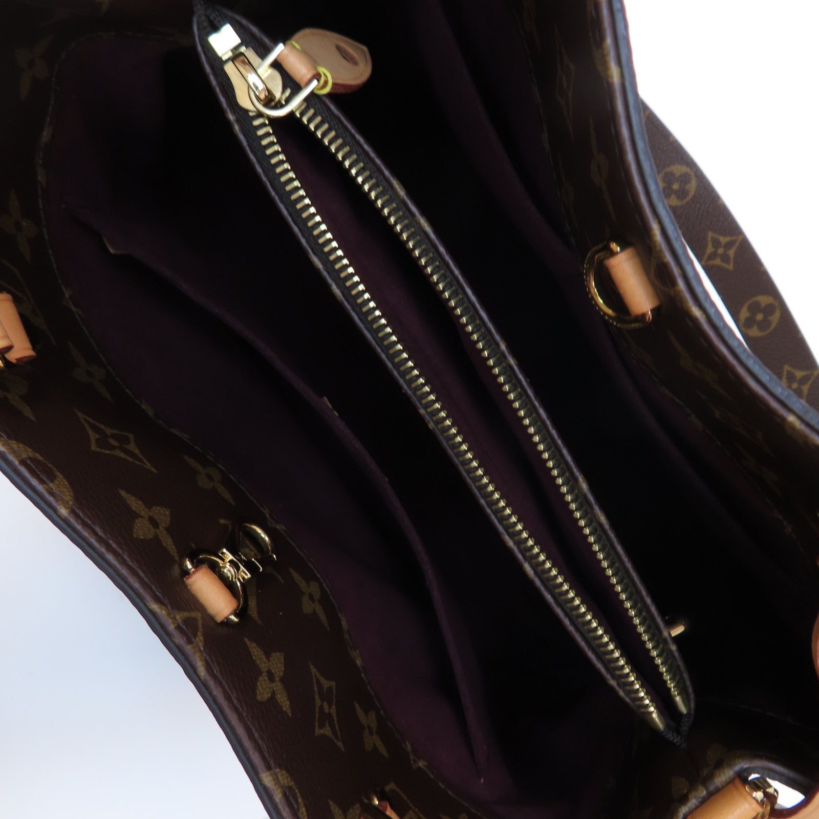 LOUIS VUITTON Monogram Montaigne MM金扣手挽肩背兩用袋啡色