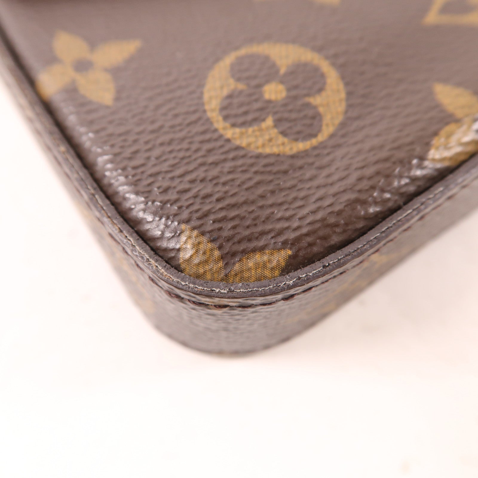 LOUIS VUITTON LV GHW Felicie Pochette Chain Shoulder Bag M61276 Monogram Brown