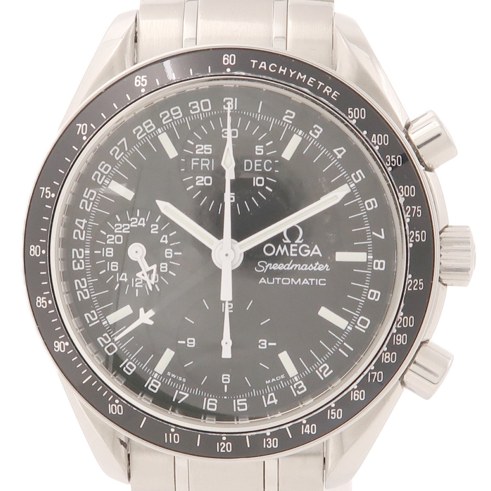 OMEGA Speedmaster Day Date不鏽鋼手錶自動機芯黑色