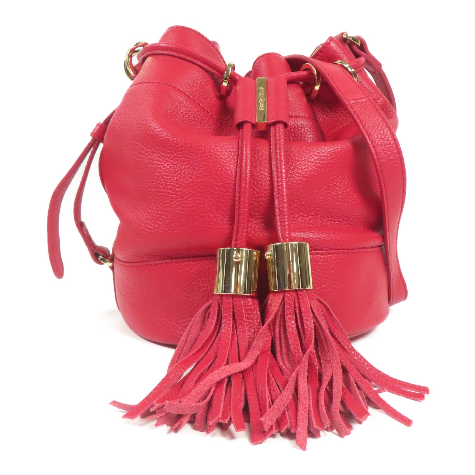 SEE BY CHLOE GHW Shoulder Bag Calfskin Leather Red