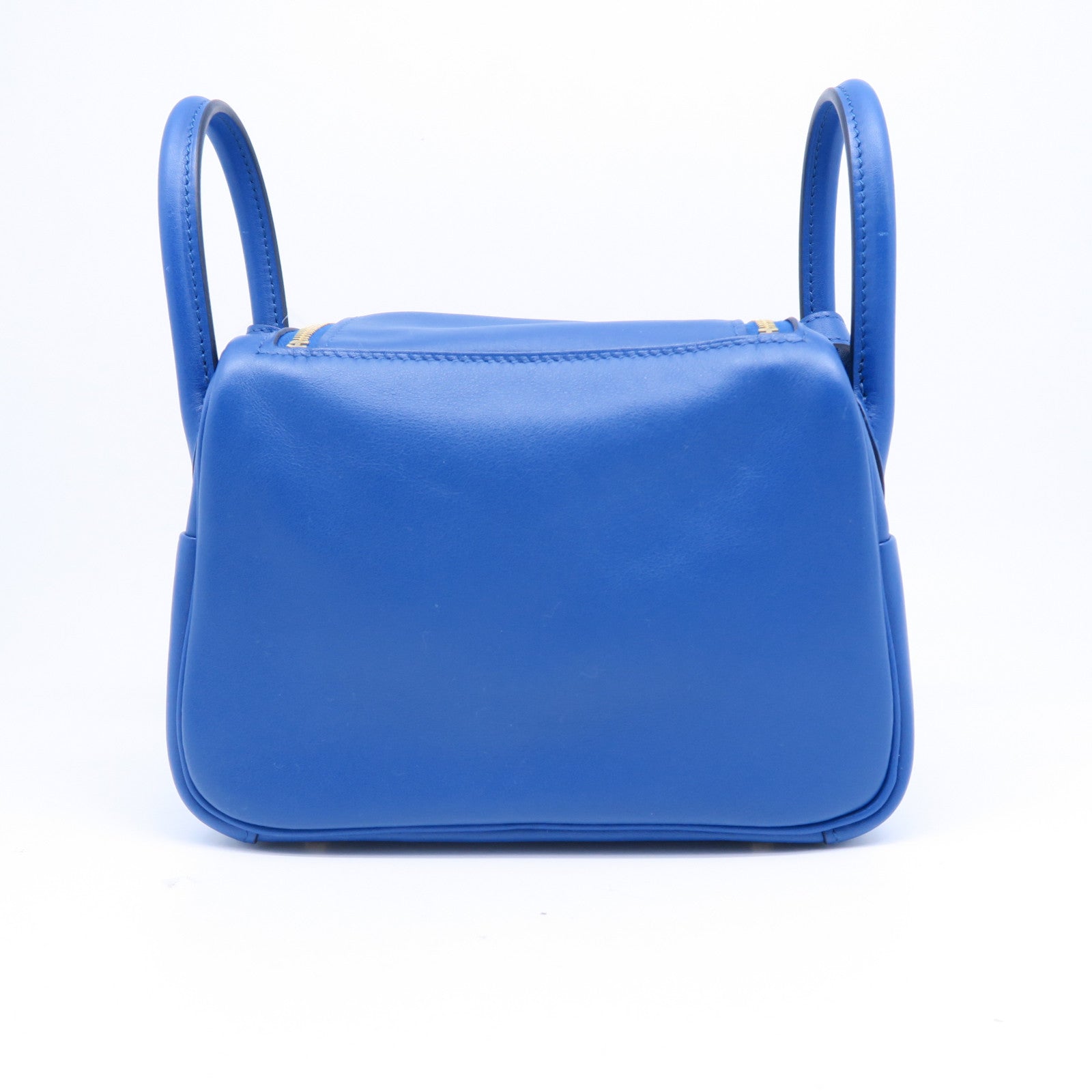 HERMES 【激減優惠】Veau Swift皮革Mini Lindy金扣肩背袋藍色