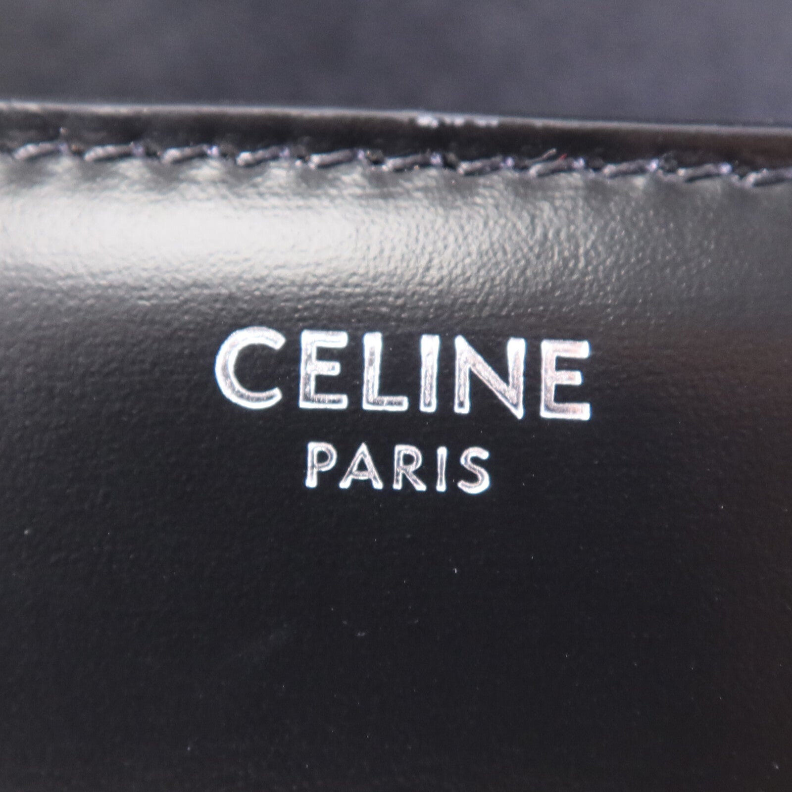 CELINE 牛皮皮革Teen Troimphe銀扣肩背袋