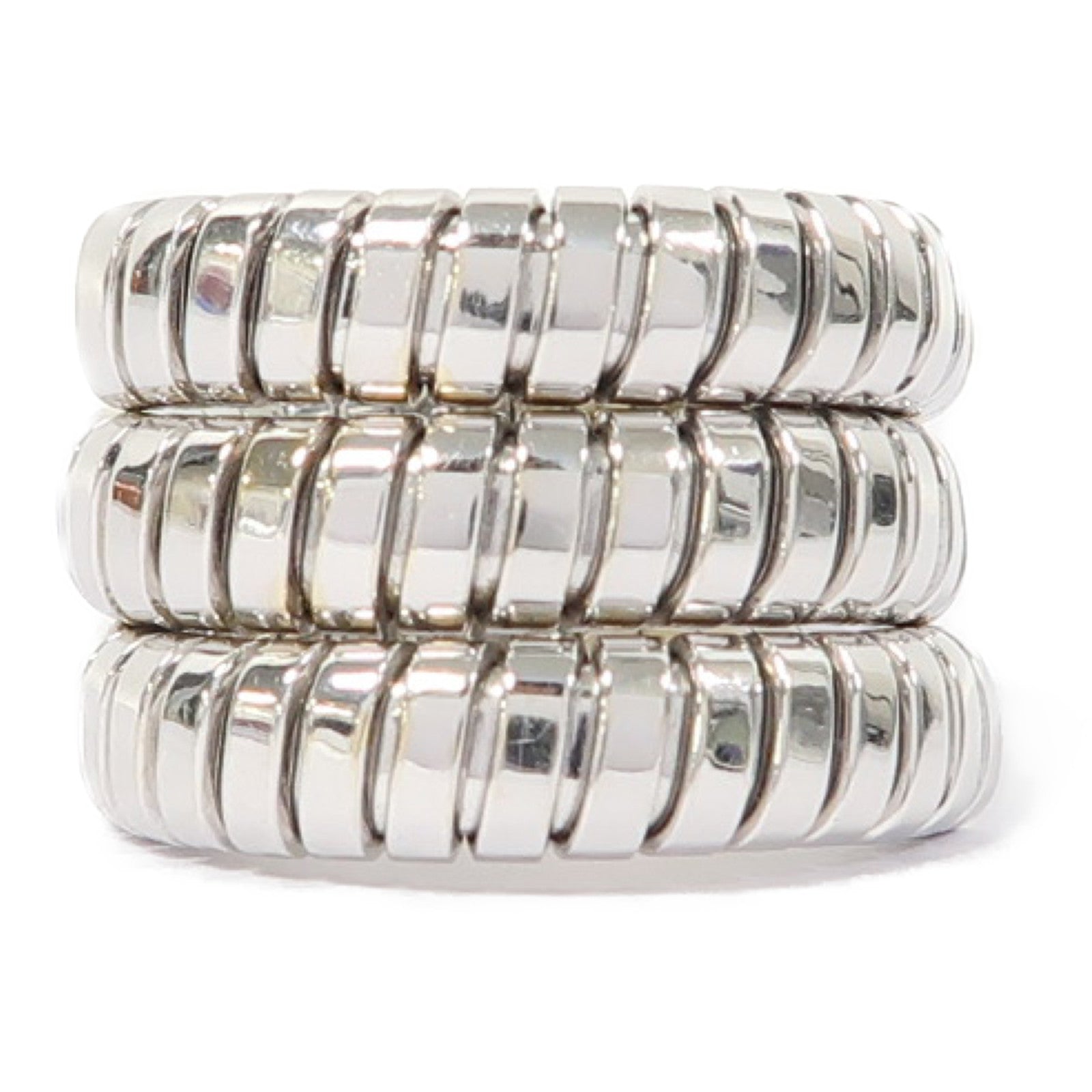 BVLGARI 18K白金Tubogas Ring戒指US#5.75