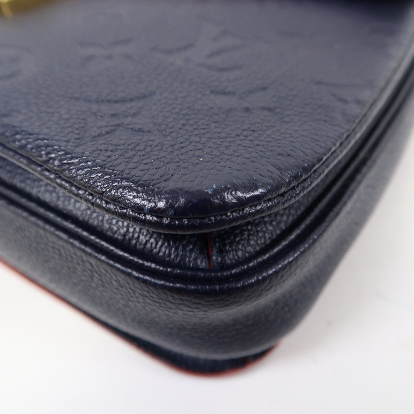 LOUIS VUITTON Monogram Empreinte Pochette Metis金扣手挽肩背兩用袋藍色