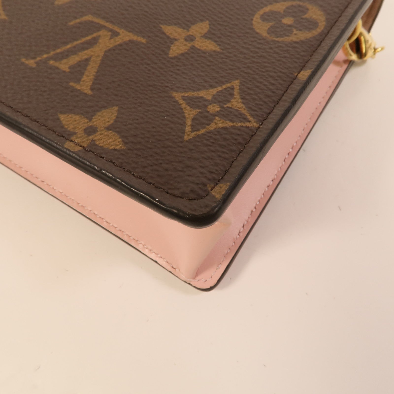 LOUIS VUITTON Monogram Flore Chain Wallet金扣鏈帶肩背袋