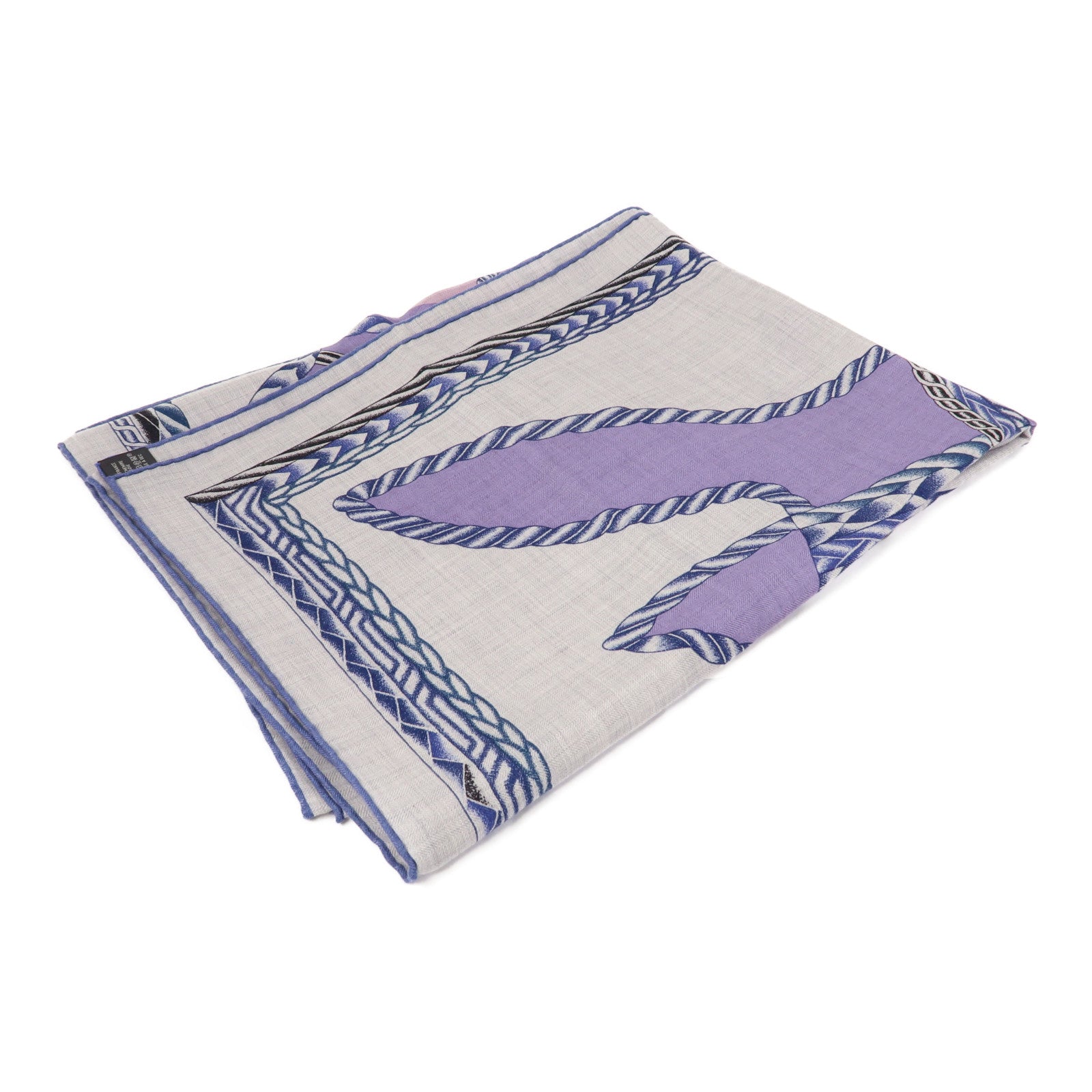 HERMES 羊絨/絲質Scarf圍巾紫色/灰色/藍色