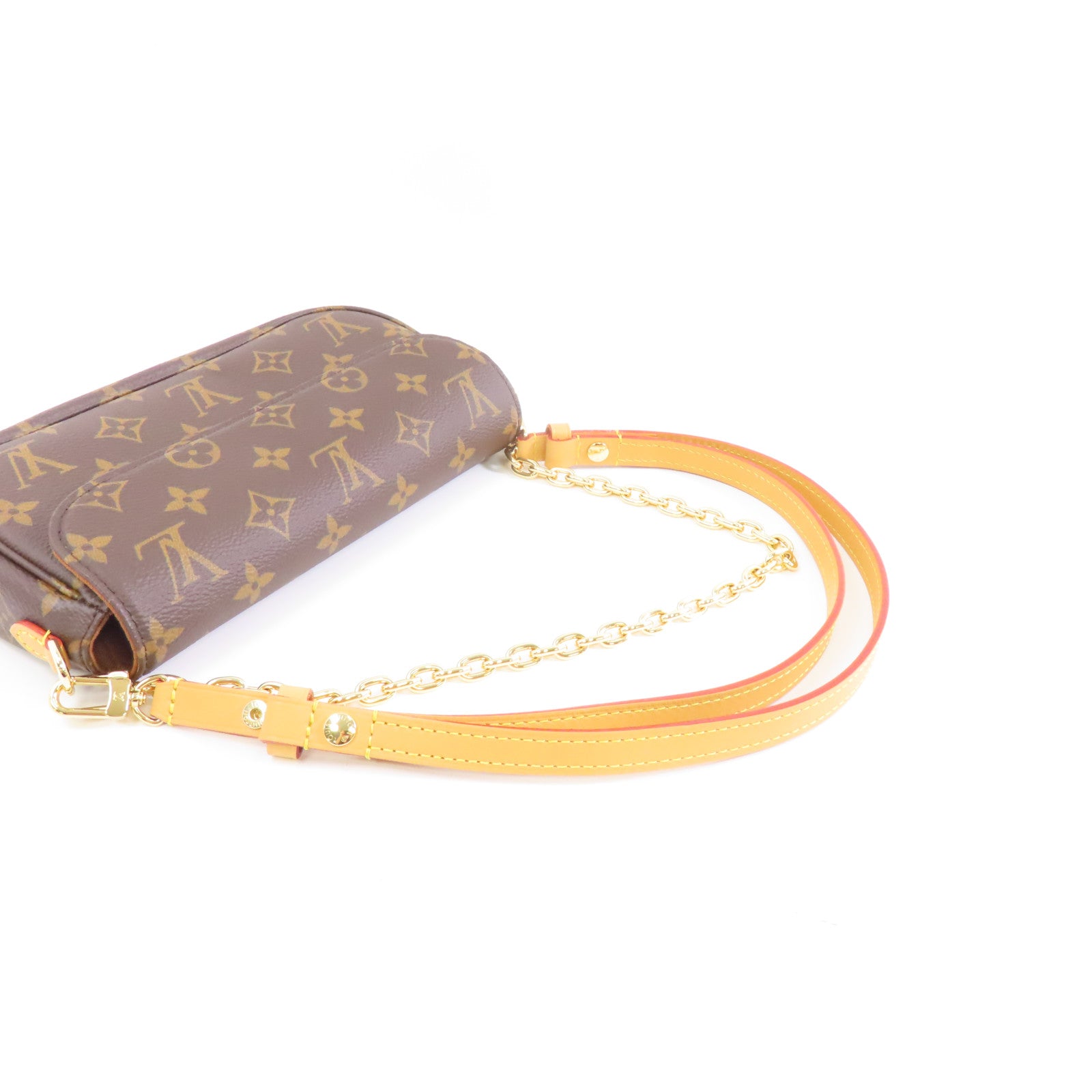 LOUIS VUITTON Monogram Wallet On Chain Ivy金扣鏈帶肩背袋啡色