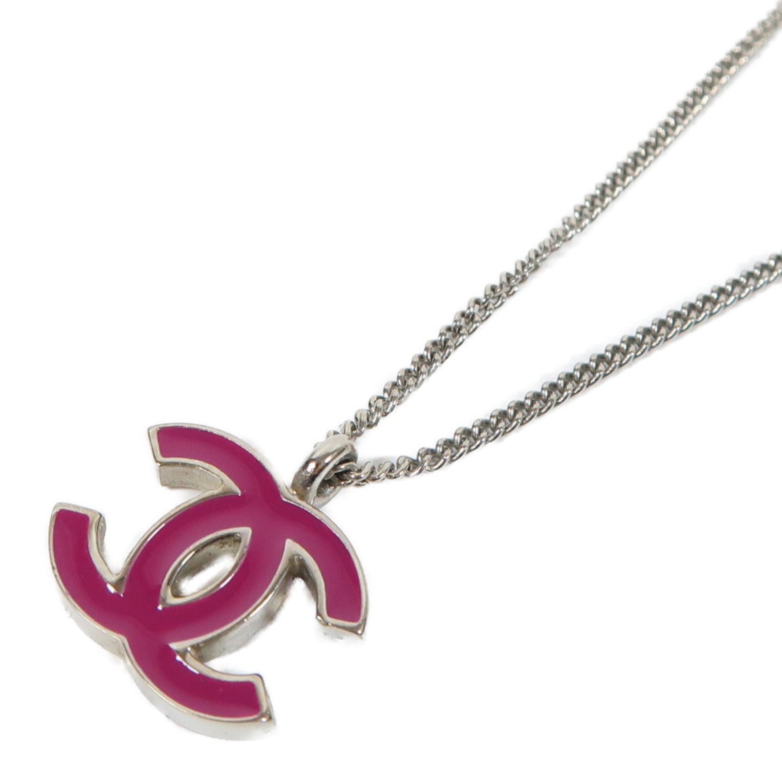 CHANEL 金屬Necklace項鍊銀色/紫色