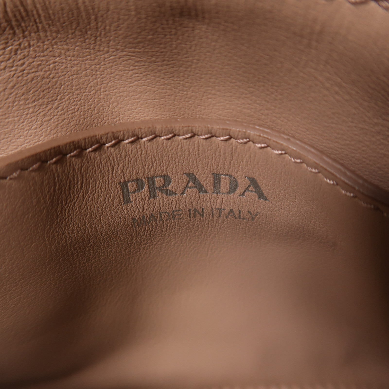 PRADA 牛皮皮革Chain Shoulder銀扣鏈帶肩背袋/腰包