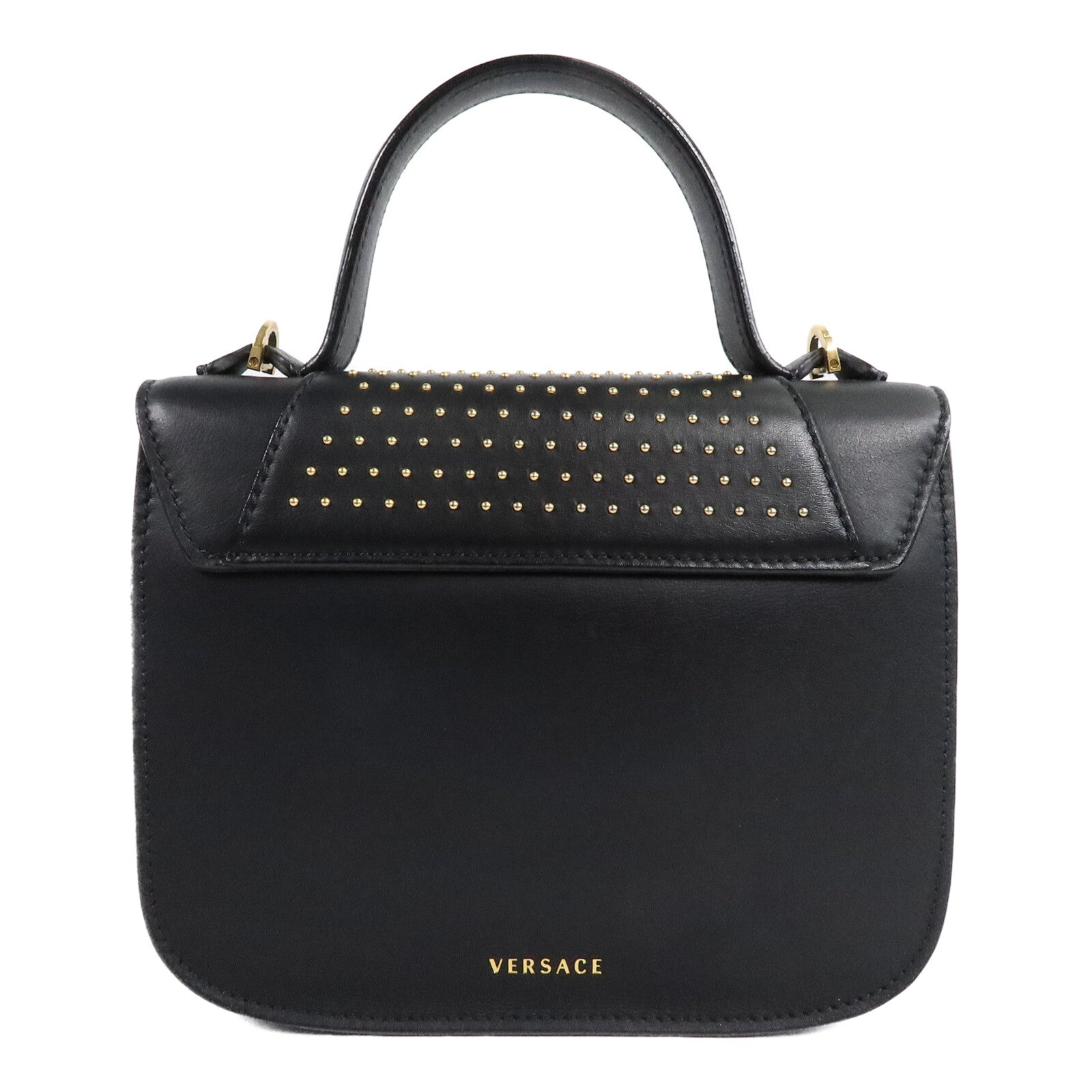 VERSACE 牛皮皮革Virtus手挽肩背兩用袋