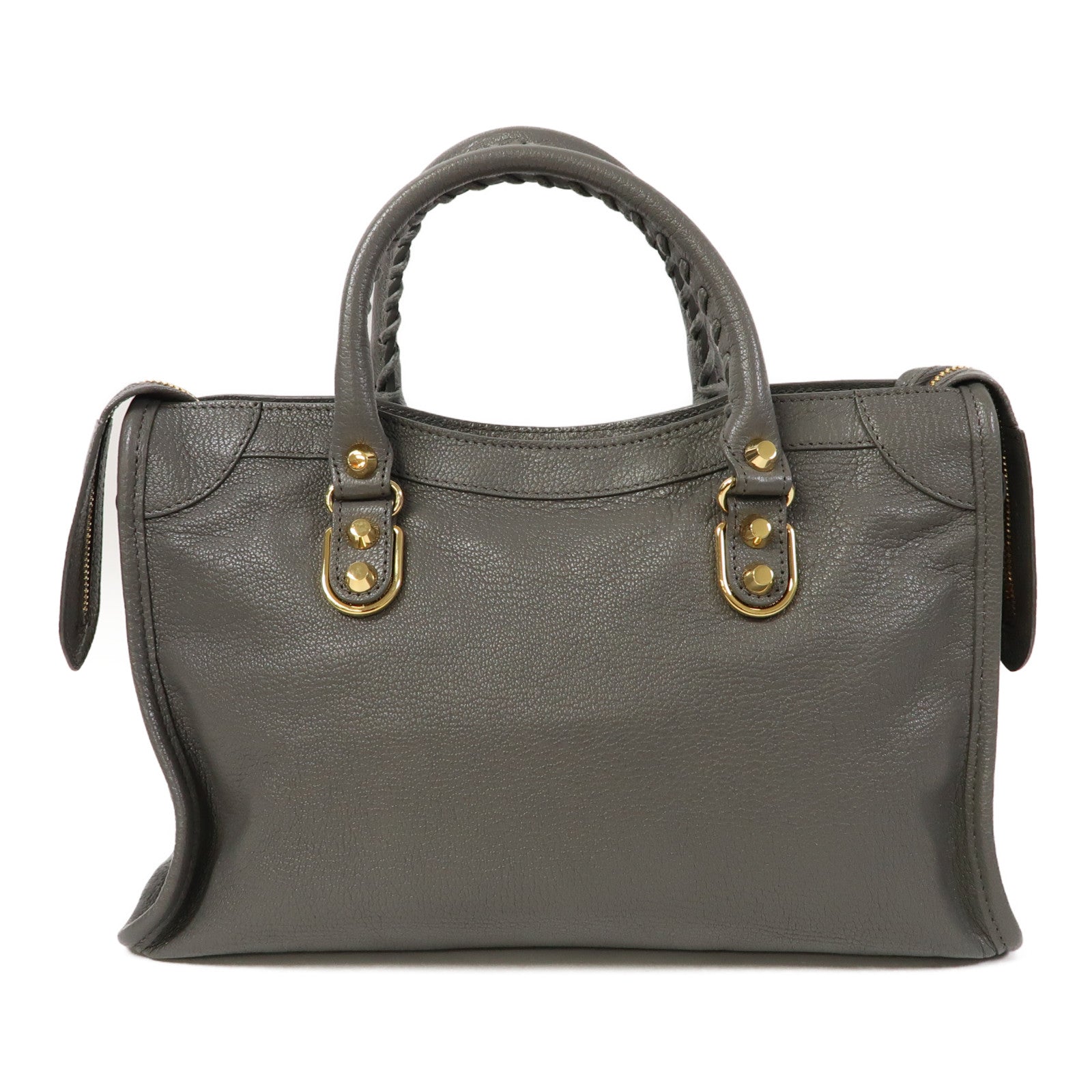 BALENCIAGA 牛皮皮革Classic City Bag金扣手挽肩背兩用袋灰色