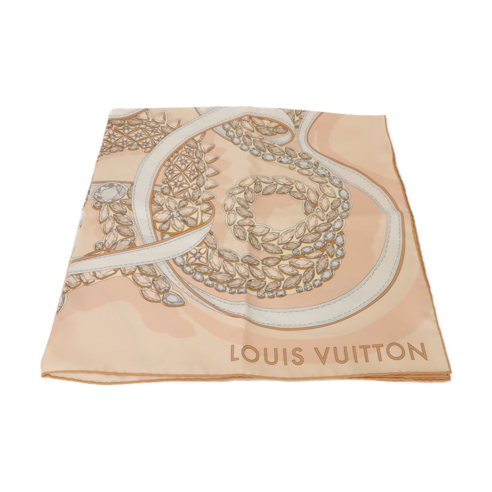 LOUIS VUITTON 絲質Precious Dragon 90絲巾粉紅色