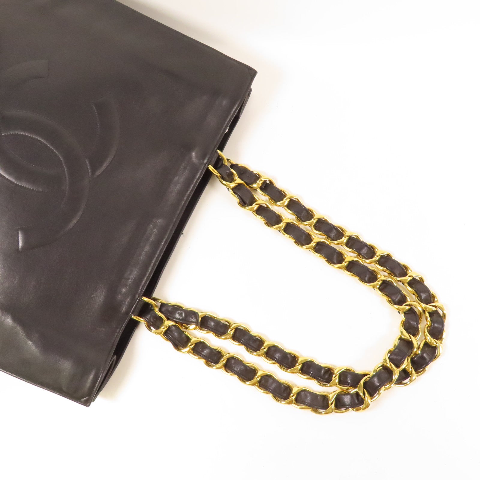 CHANEL 皮革Shoulder Tote金扣肩背袋/手挽袋