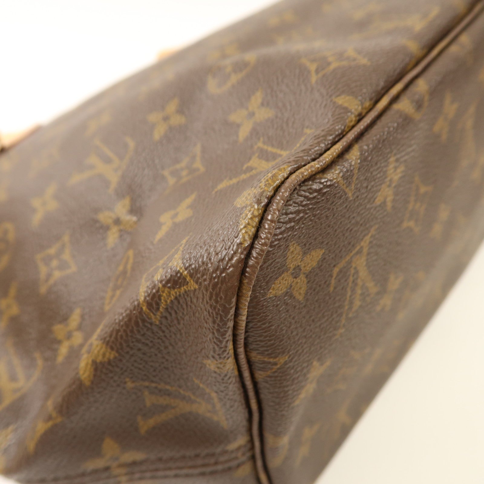 LOUIS VUITTON Monogram Neverfull MM金扣手挽袋