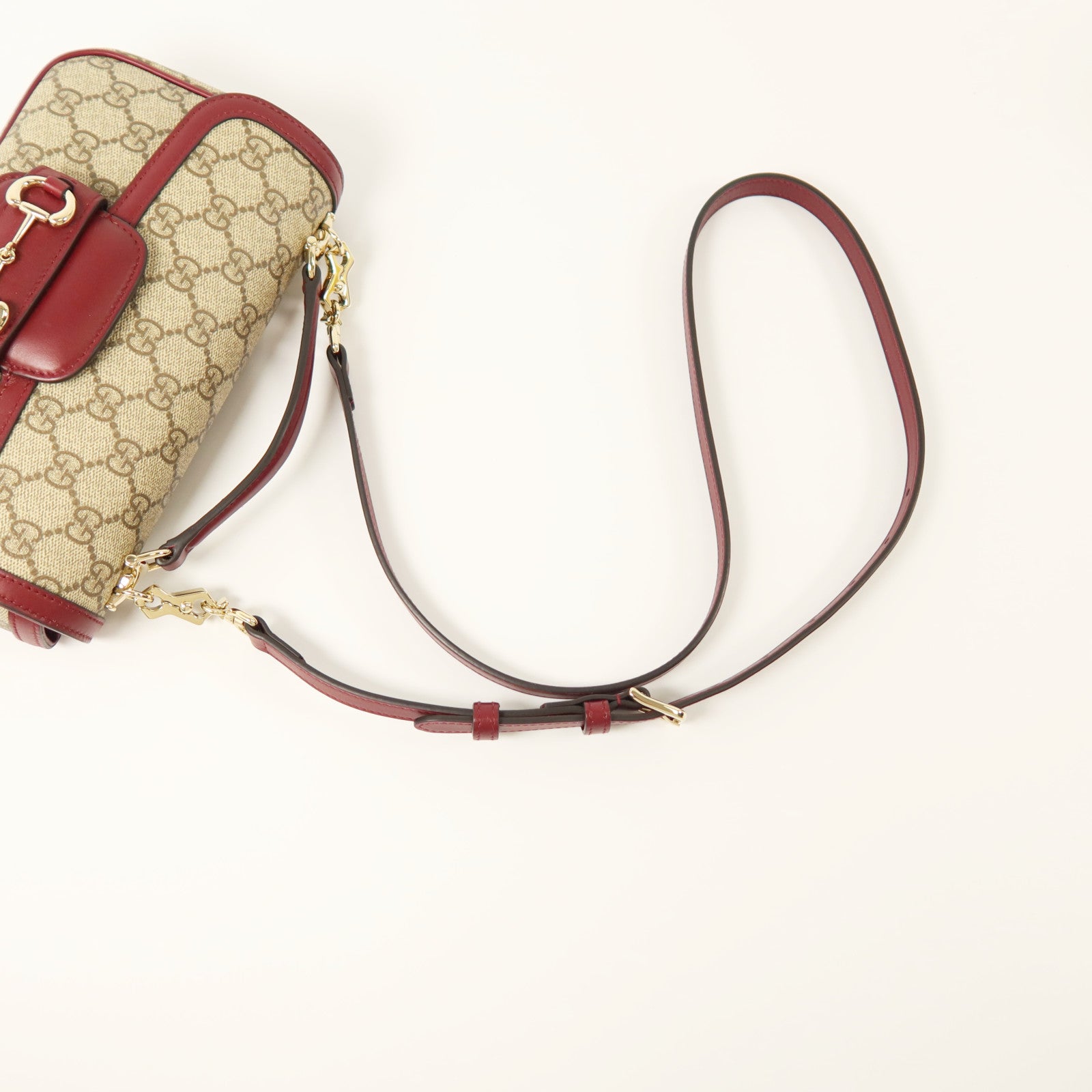 GUCCI GG Supreme Canvas Horsebit 1955 East West金扣手挽肩背兩用袋