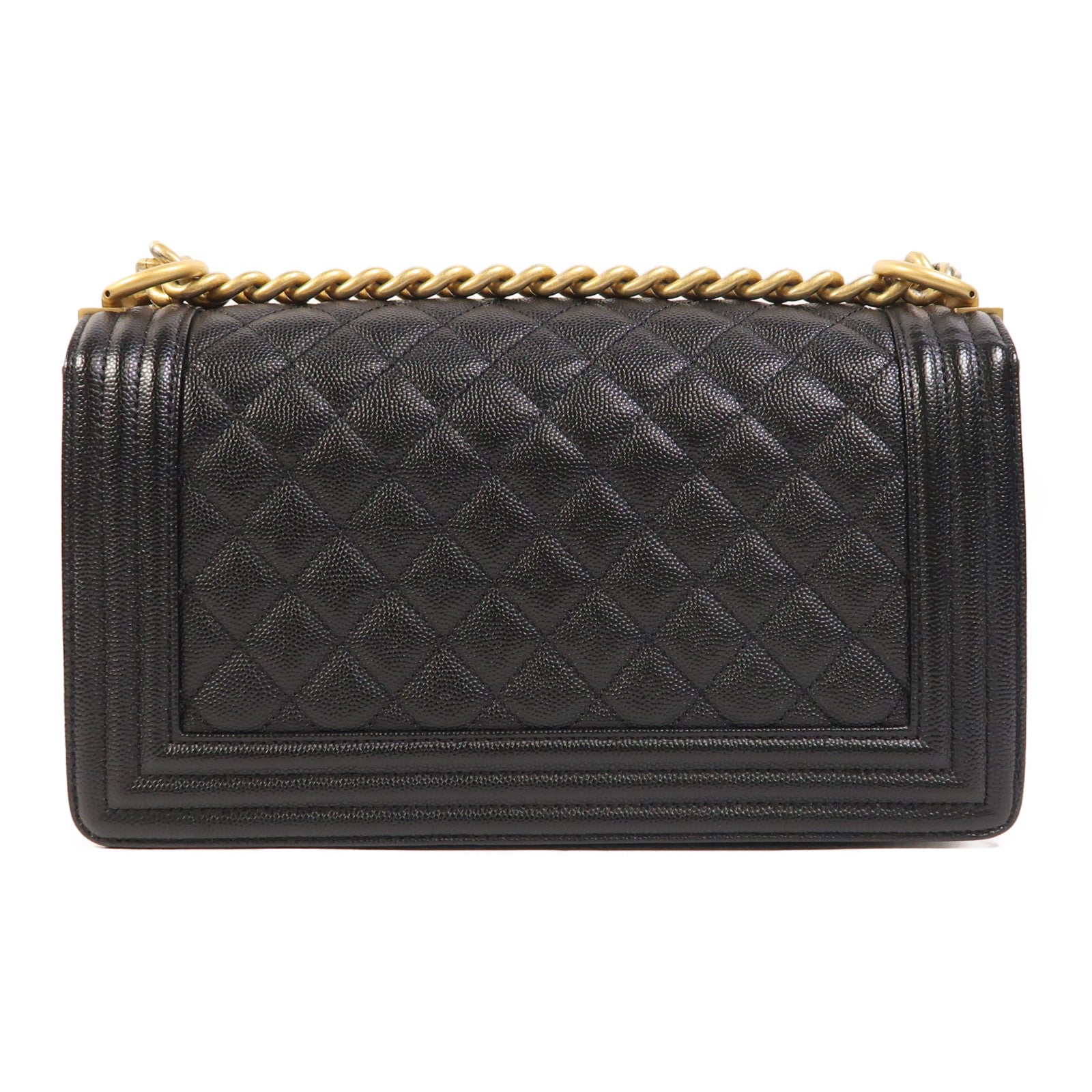 CHANEL 牛皮皮革Boy 25金扣鏈帶肩背袋