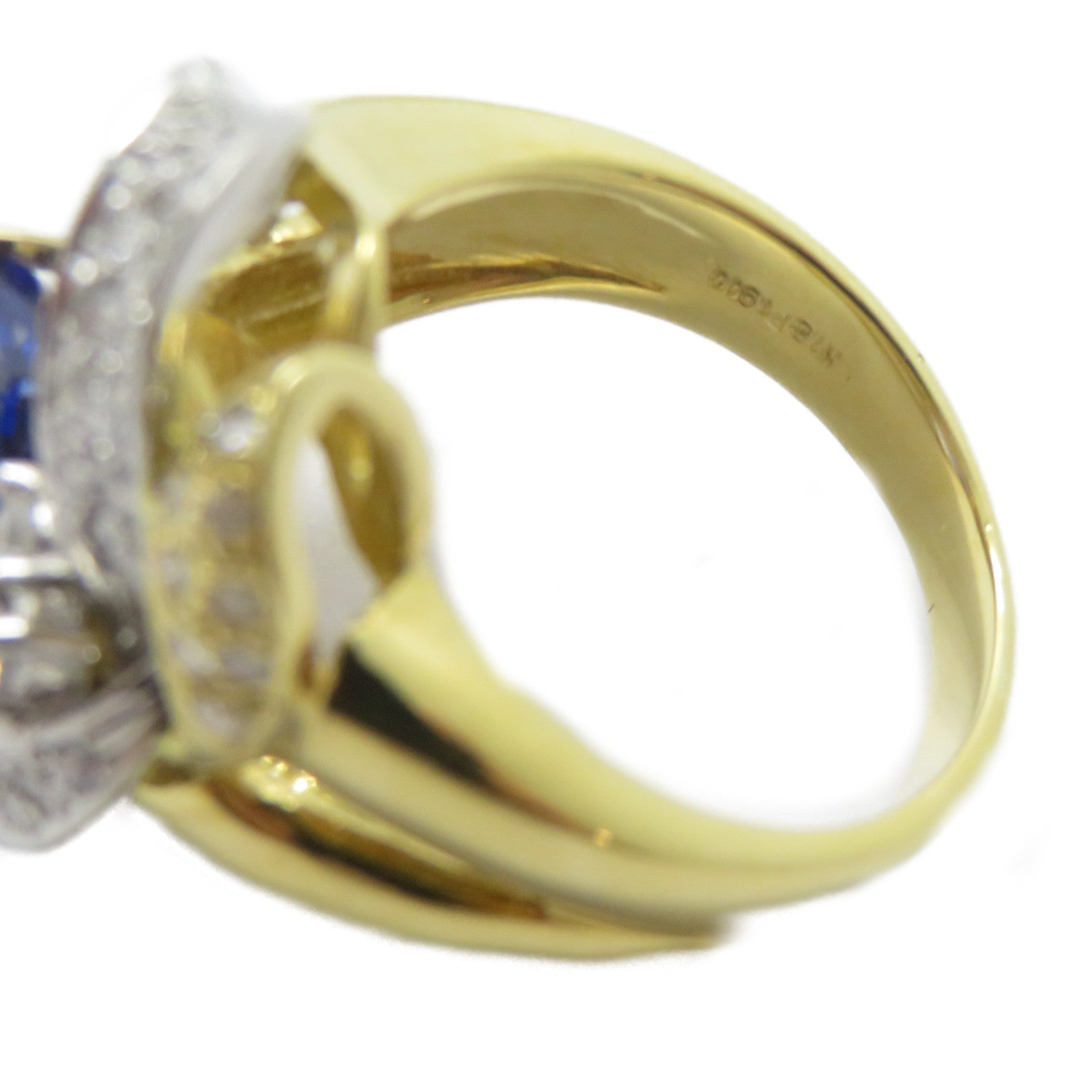 JEWELRY 【激減優惠】18K黃金/PT900鉑金Tanzanite Ring 2.76ct坦桑石/0.45ct鑽石戒指US#6