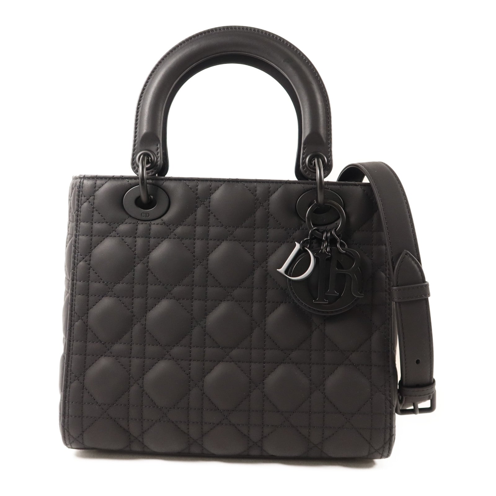 Dior 牛皮皮革Lady Dior Medium手挽肩背兩用袋