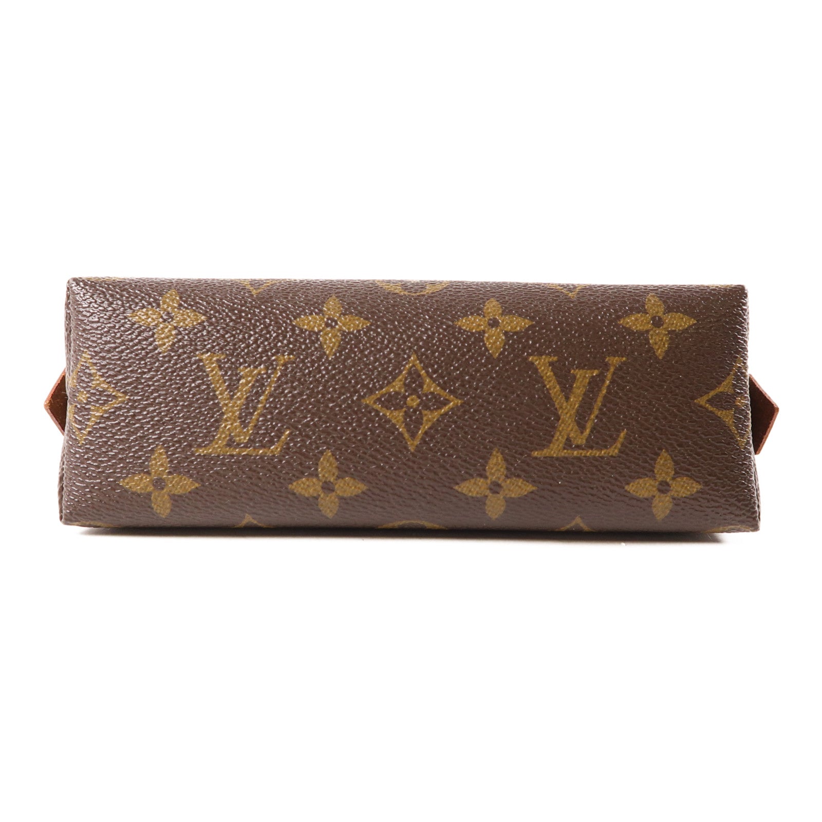 LOUIS VUITTON Monogram Cosmetic Pouch金扣手拿包棕色