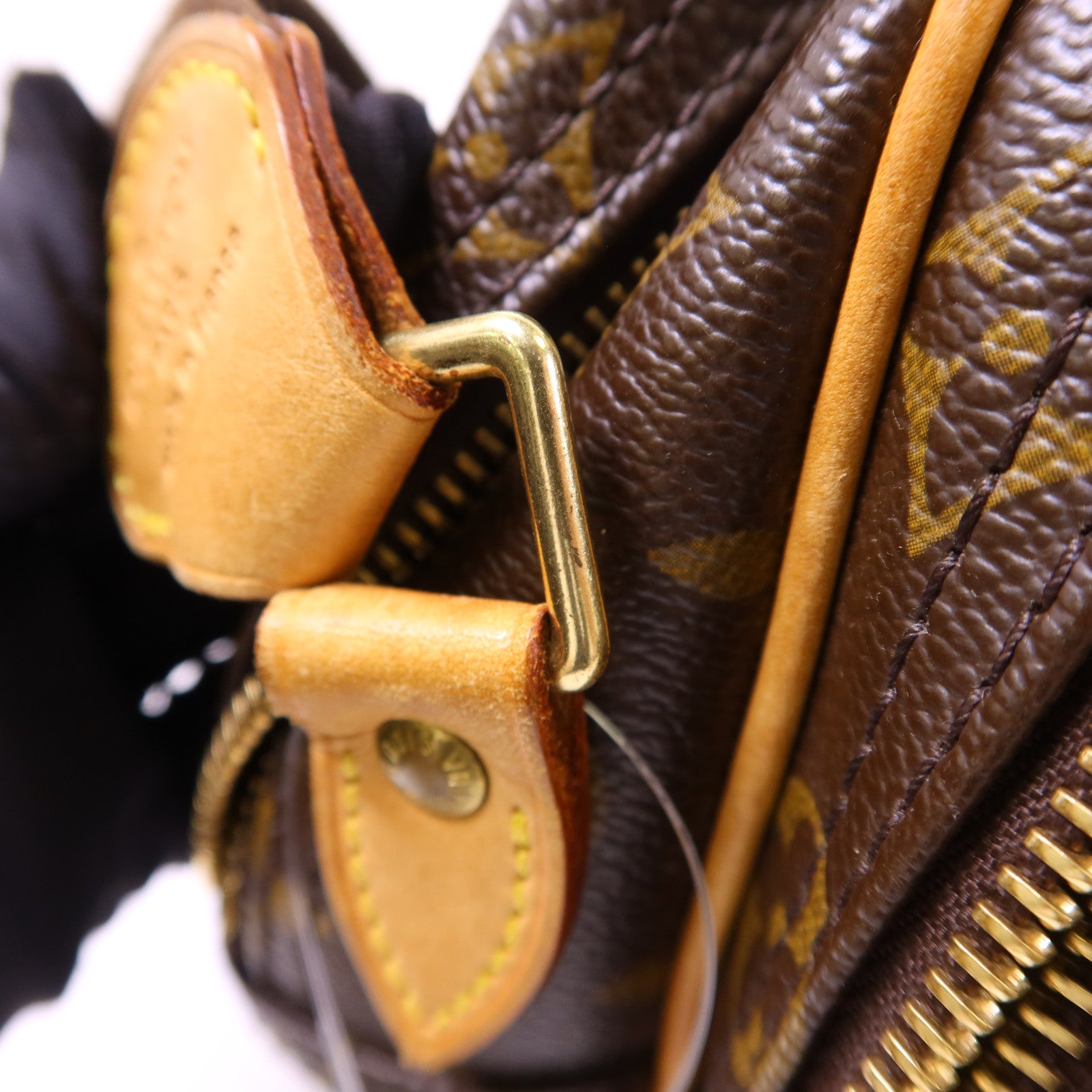 LOUIS VUITTON Monogram Reporter PM金扣肩背袋棕色