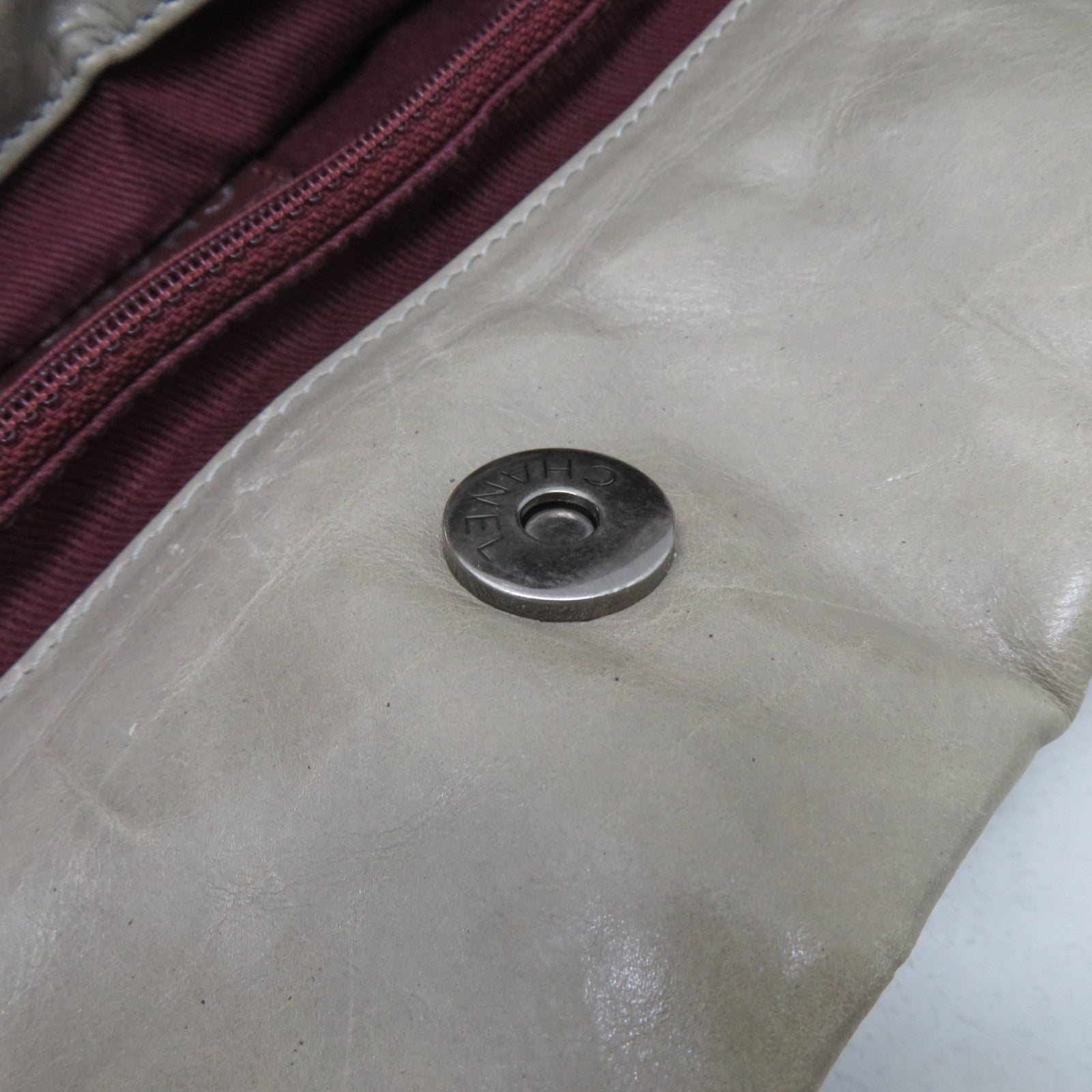 CHANEL 【激減優惠】菱格牛皮皮革Shoulder Tote銀扣手挽袋灰色