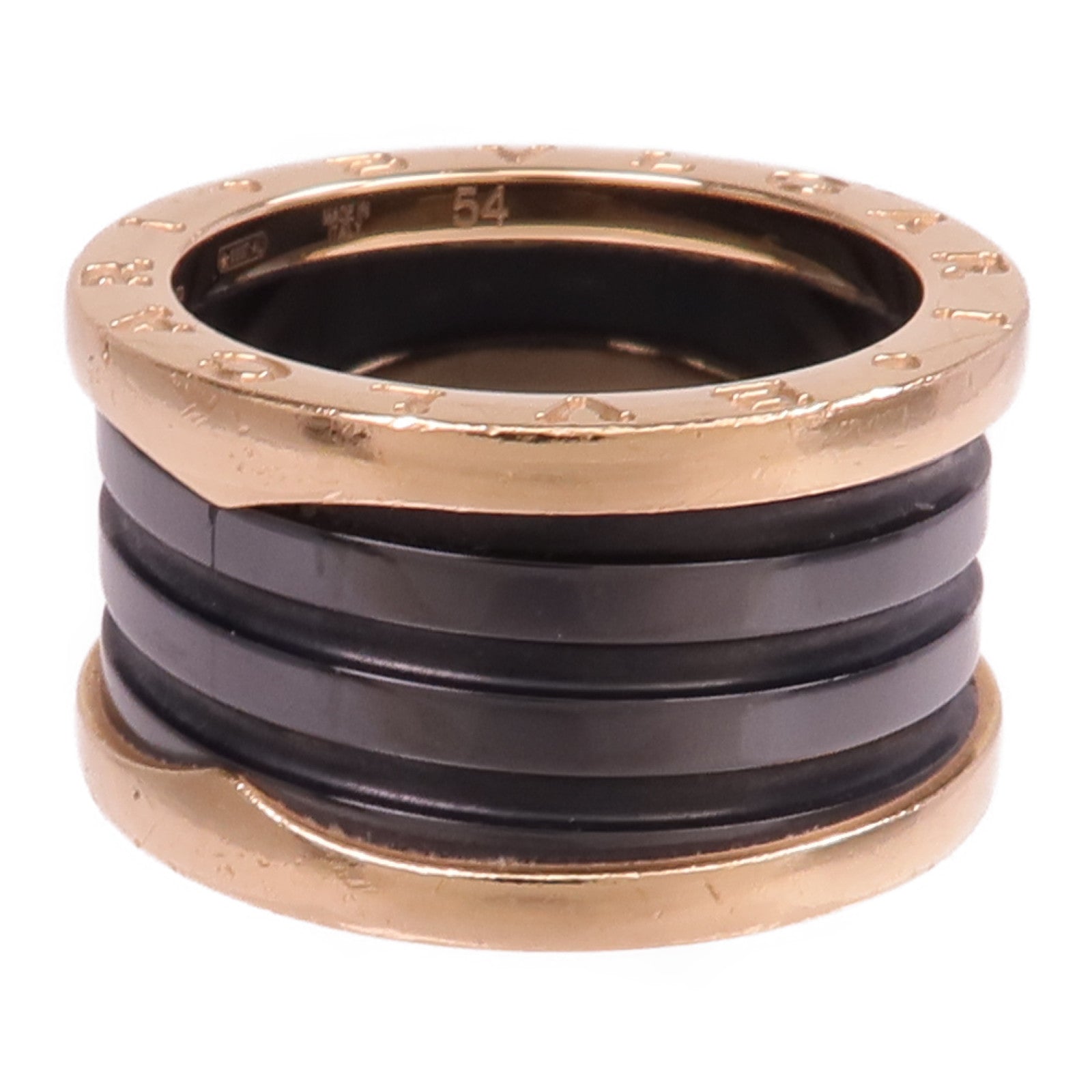 BVLGARI 18K玫瑰金/陶瓷B.zero1 Ring戒指Bvlgari#54/US#6.5