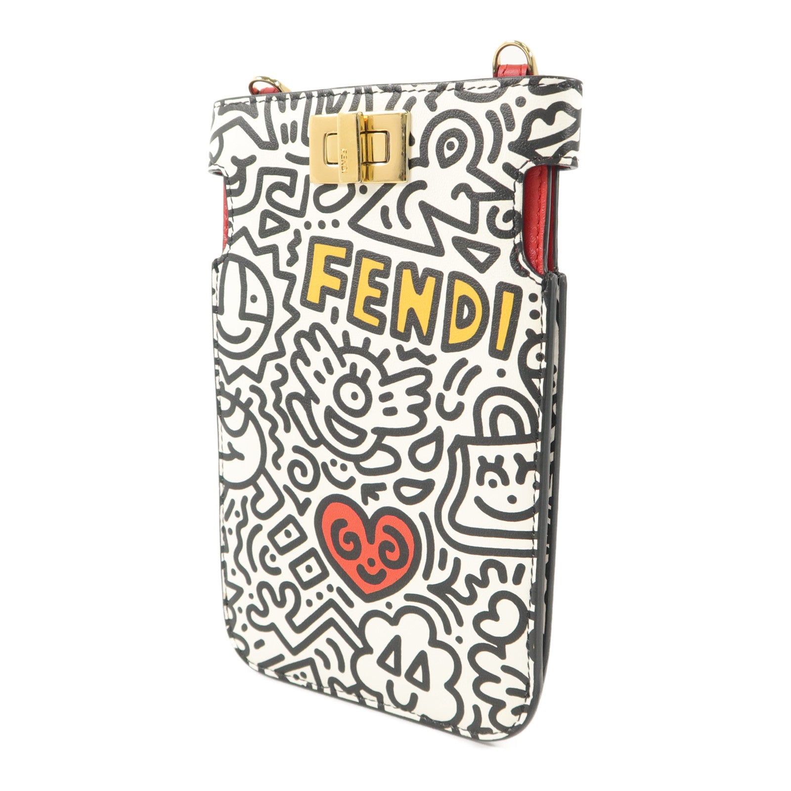 FENDI 牛皮皮革Peekaboo Phone Pouch電話肩背袋