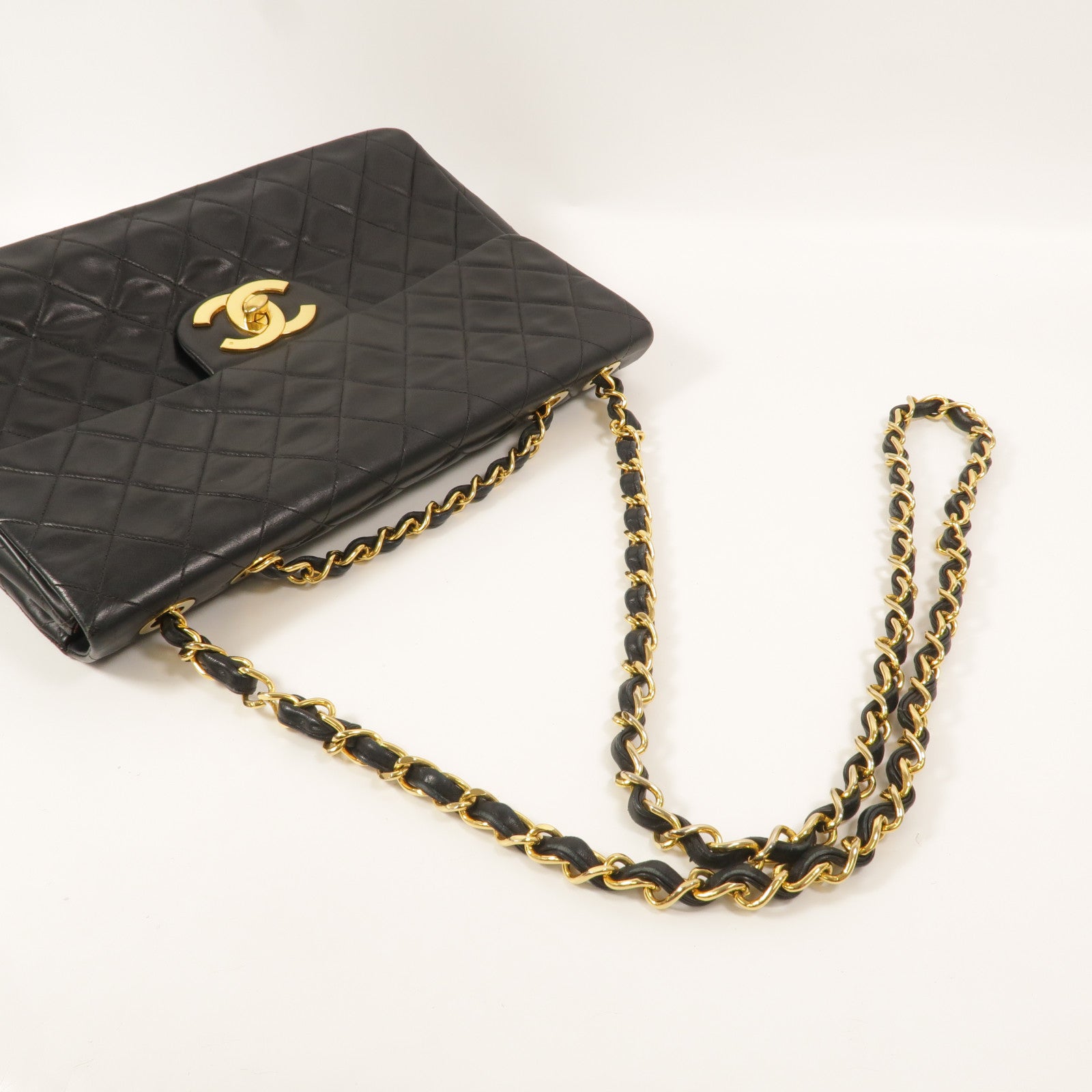 CHANEL 羊皮皮革Vintage Chain Shoulder手挽肩背兩用袋