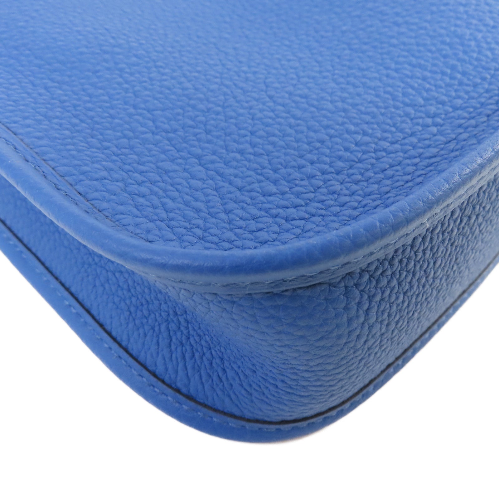 HERMES **【激減優惠】Clemence皮革Evelyne TPM Shoulder Bag銀扣肩背袋71 Frances Blue/法國藍色