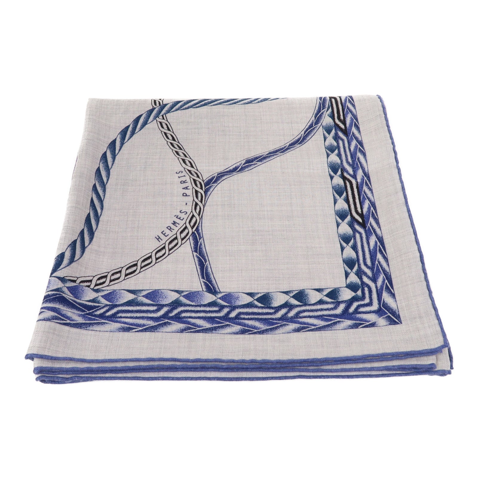 HERMES 羊絨/絲質Scarf圍巾紫色/灰色/藍色