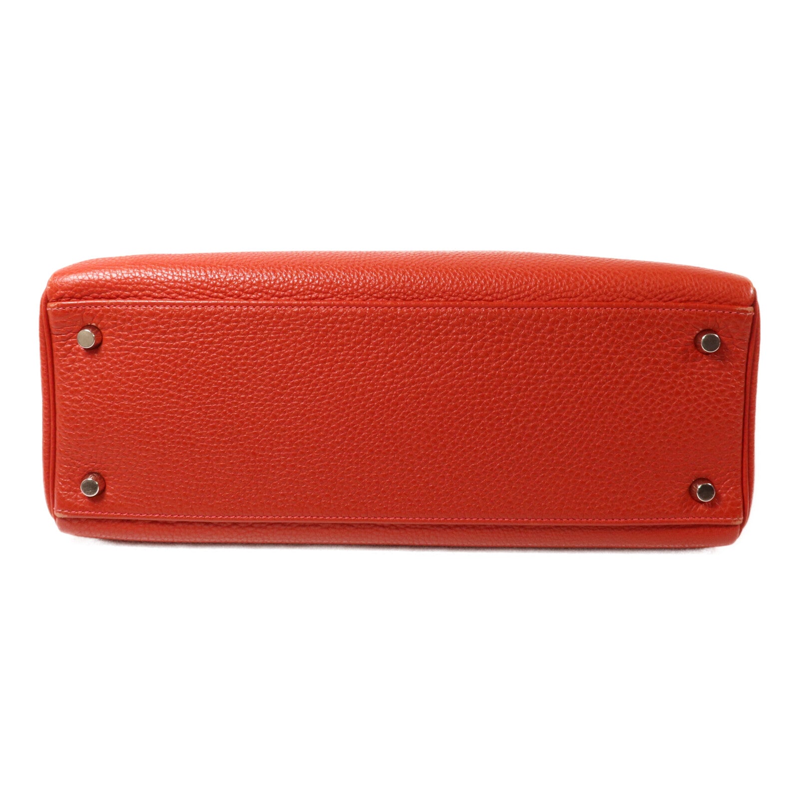HERMES Clemence皮革Kelly 32手挽肩背兩用袋Rouge H
