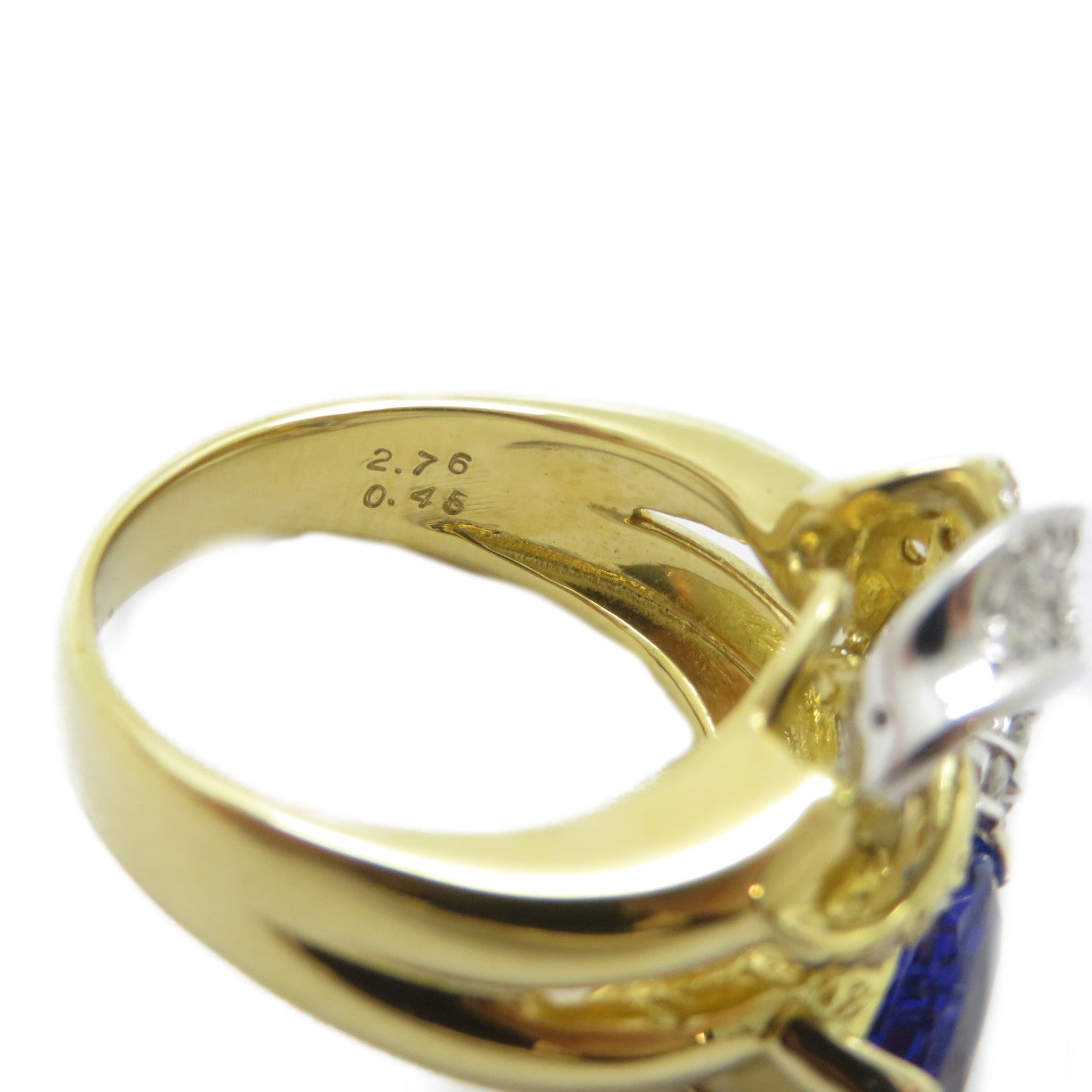 JEWELRY 【激減優惠】18K黃金/PT900鉑金Tanzanite Ring 2.76ct坦桑石/0.45ct鑽石戒指US#6