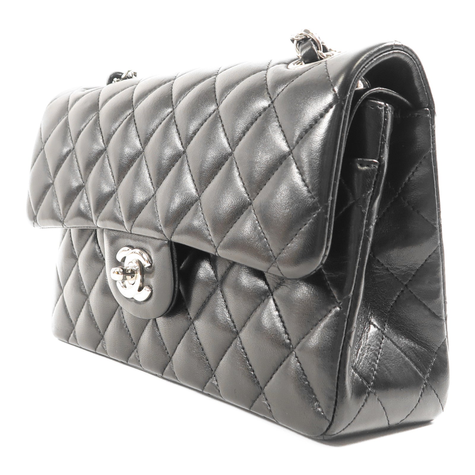 CHANEL 【激減優惠】羊皮皮革Classic 23銀扣鏈帶肩背袋