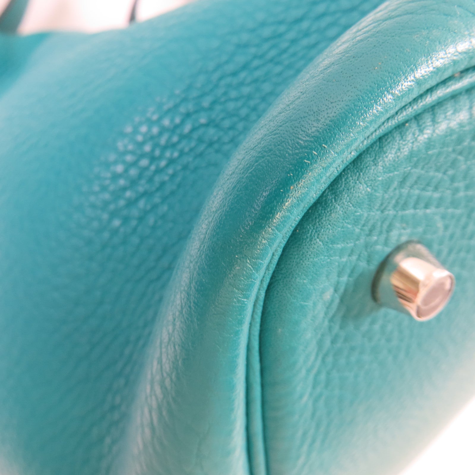 HERMES 【激減優惠】Clemence皮革Picotin MM Tote Bag銀扣手挽袋Bleu Paon孔雀藍色