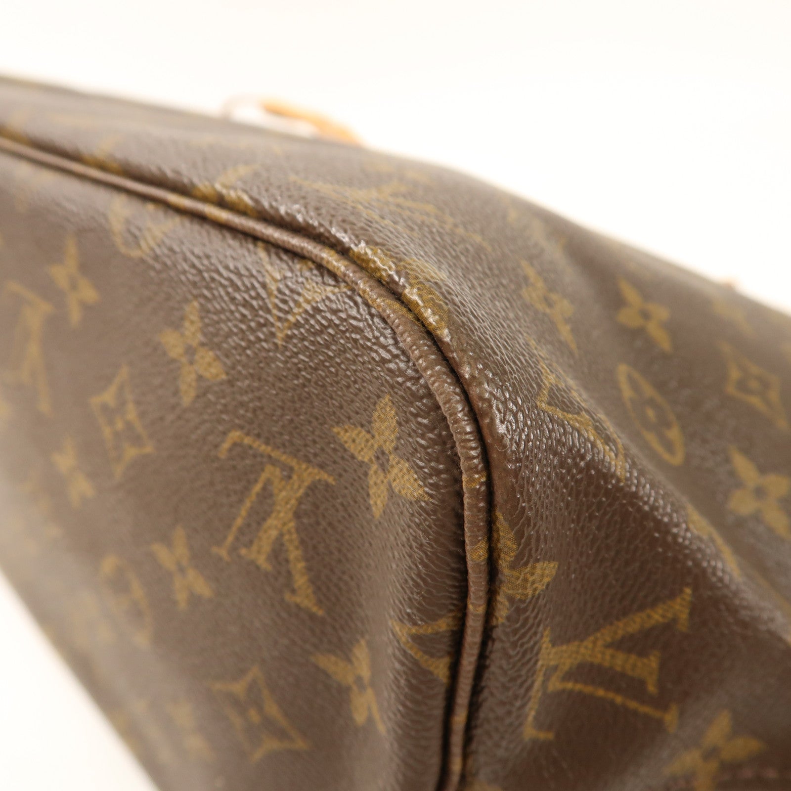 LOUIS VUITTON Monogram Neverfull MM金扣手挽袋